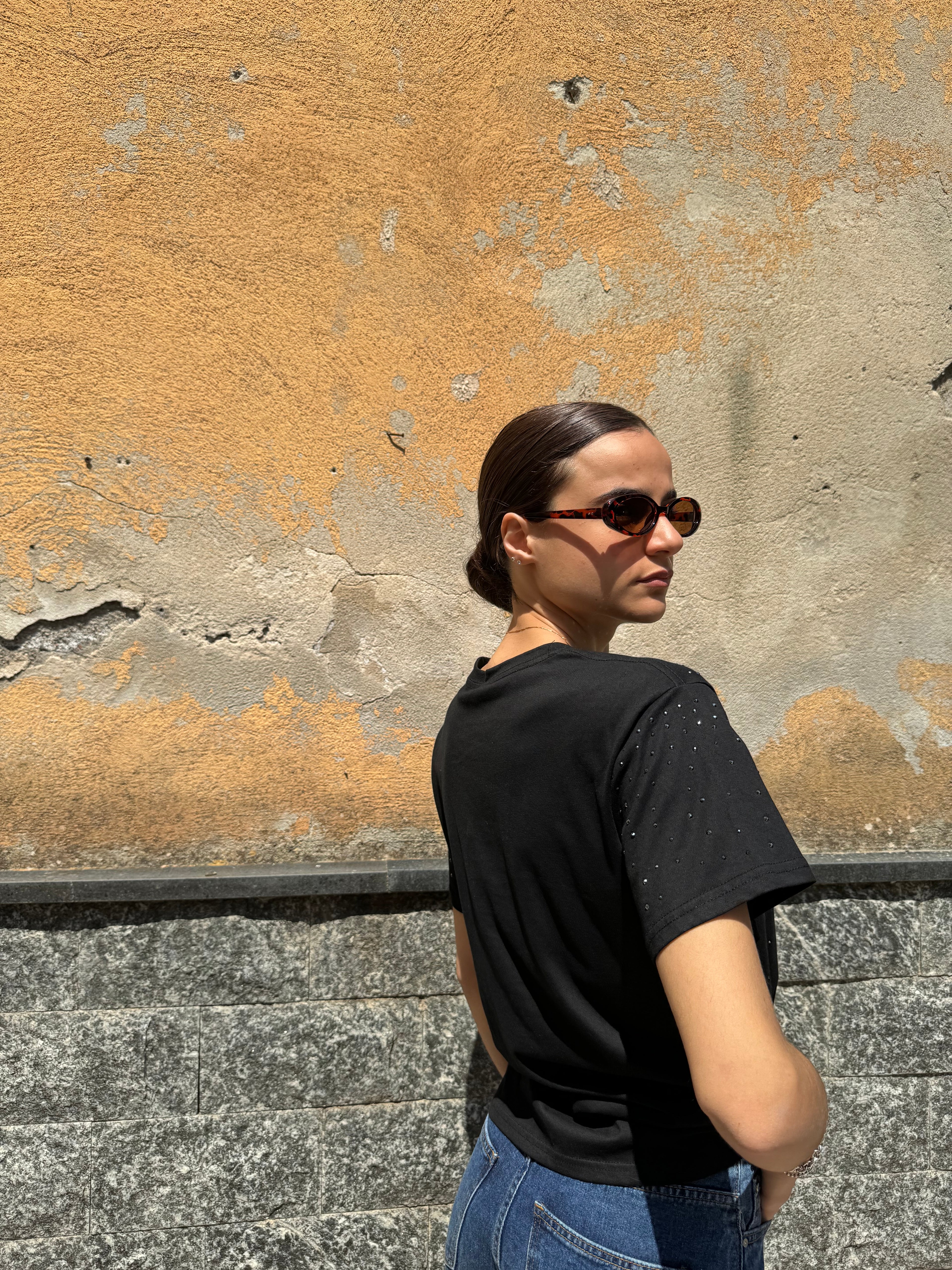 T-shirt cross nera - Wonderstyle