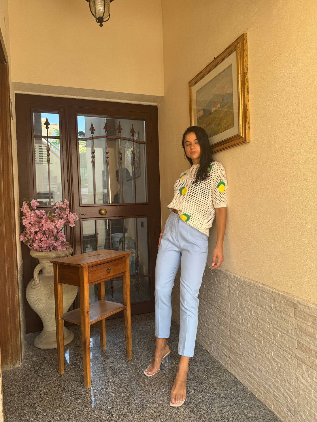 Pantalone zaira celeste - Wonderstyle