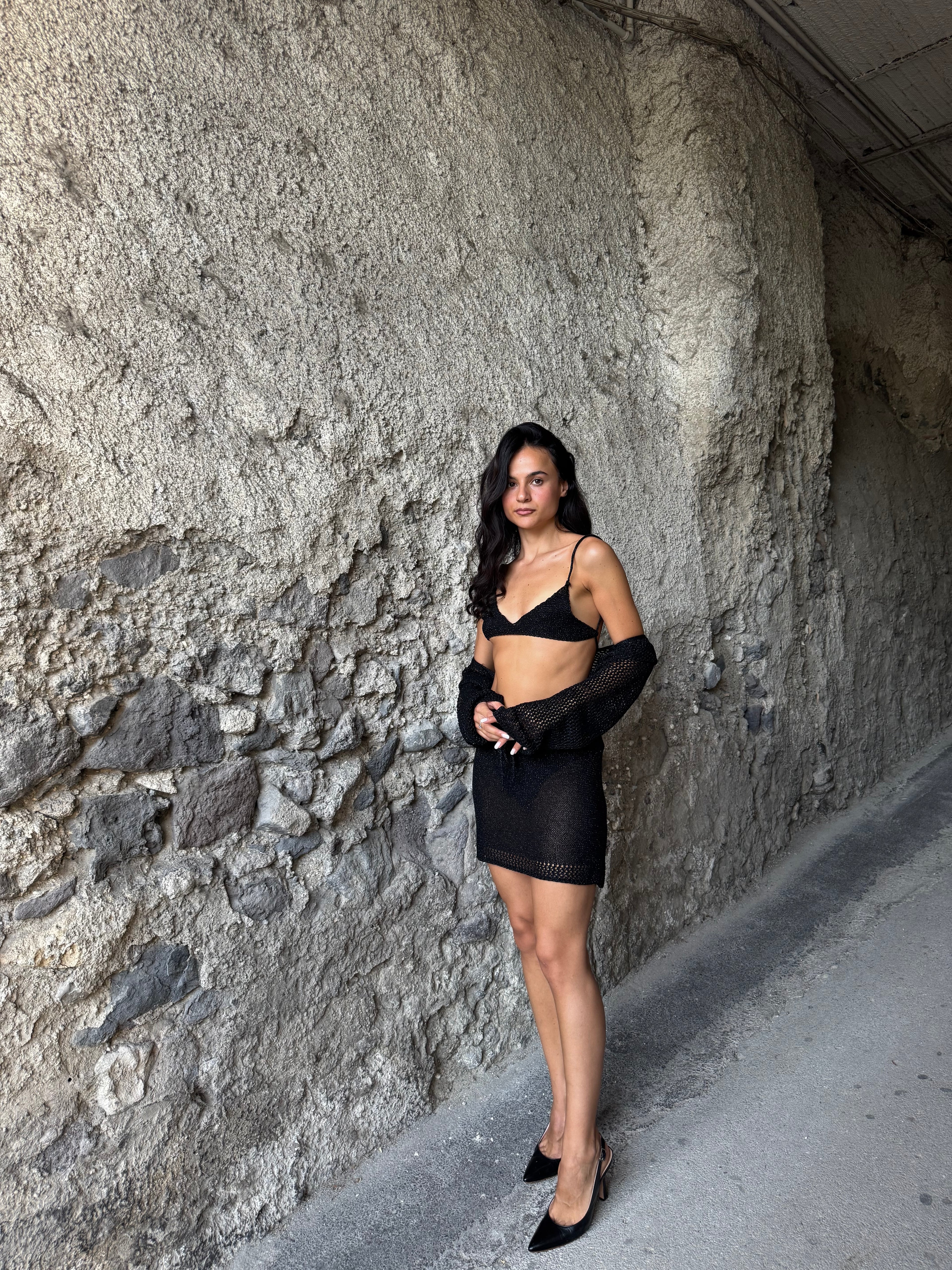 Coordinato lurex nero