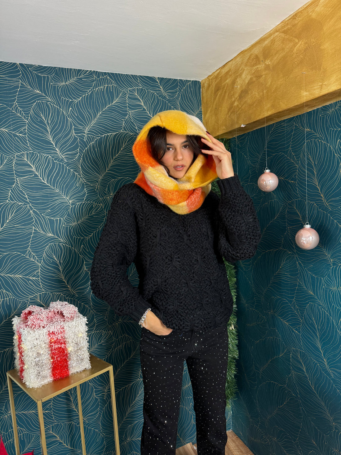 Sciarpona collo arancione - Wonderstyle