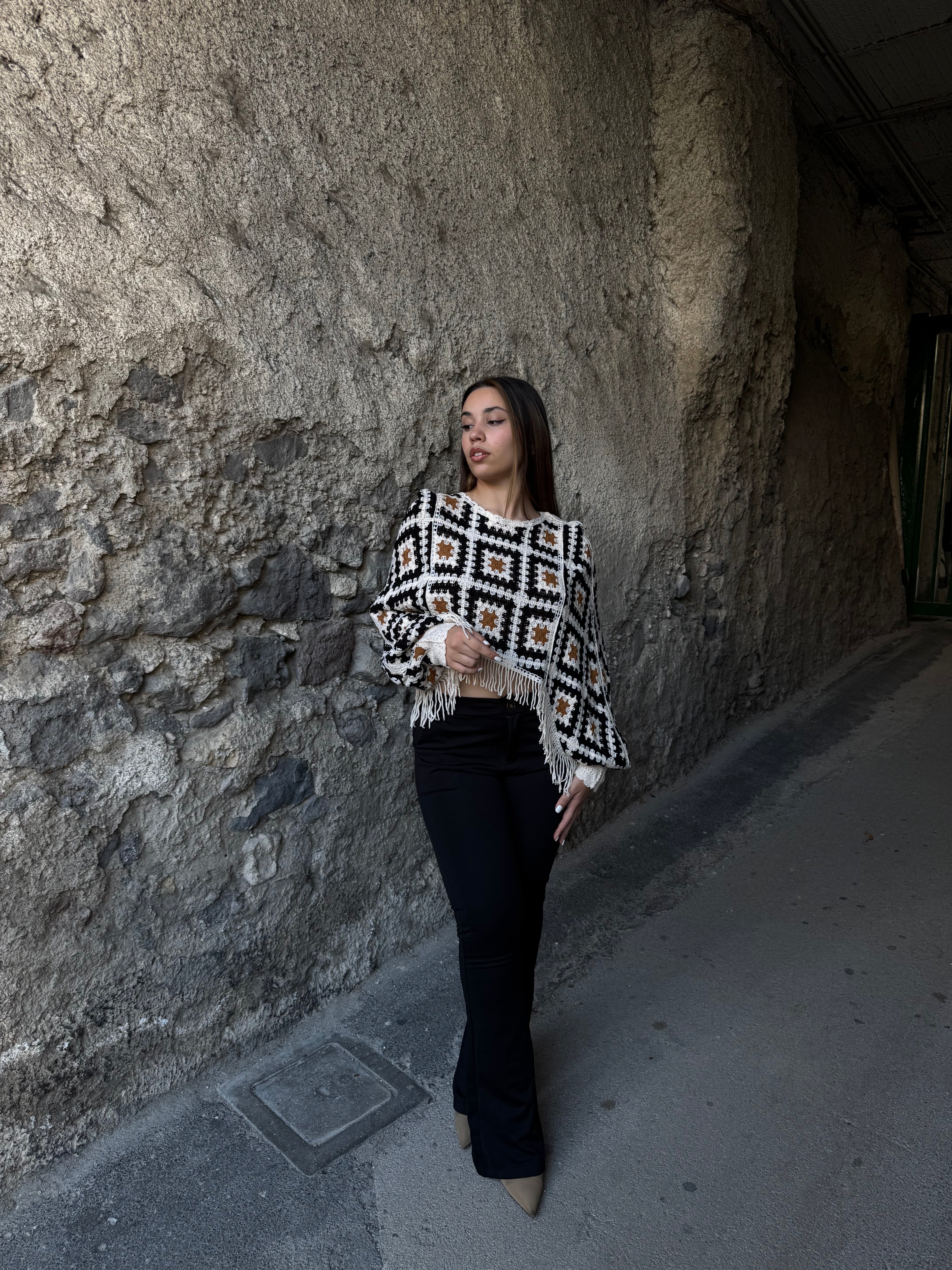 Pantalone a zampa nero