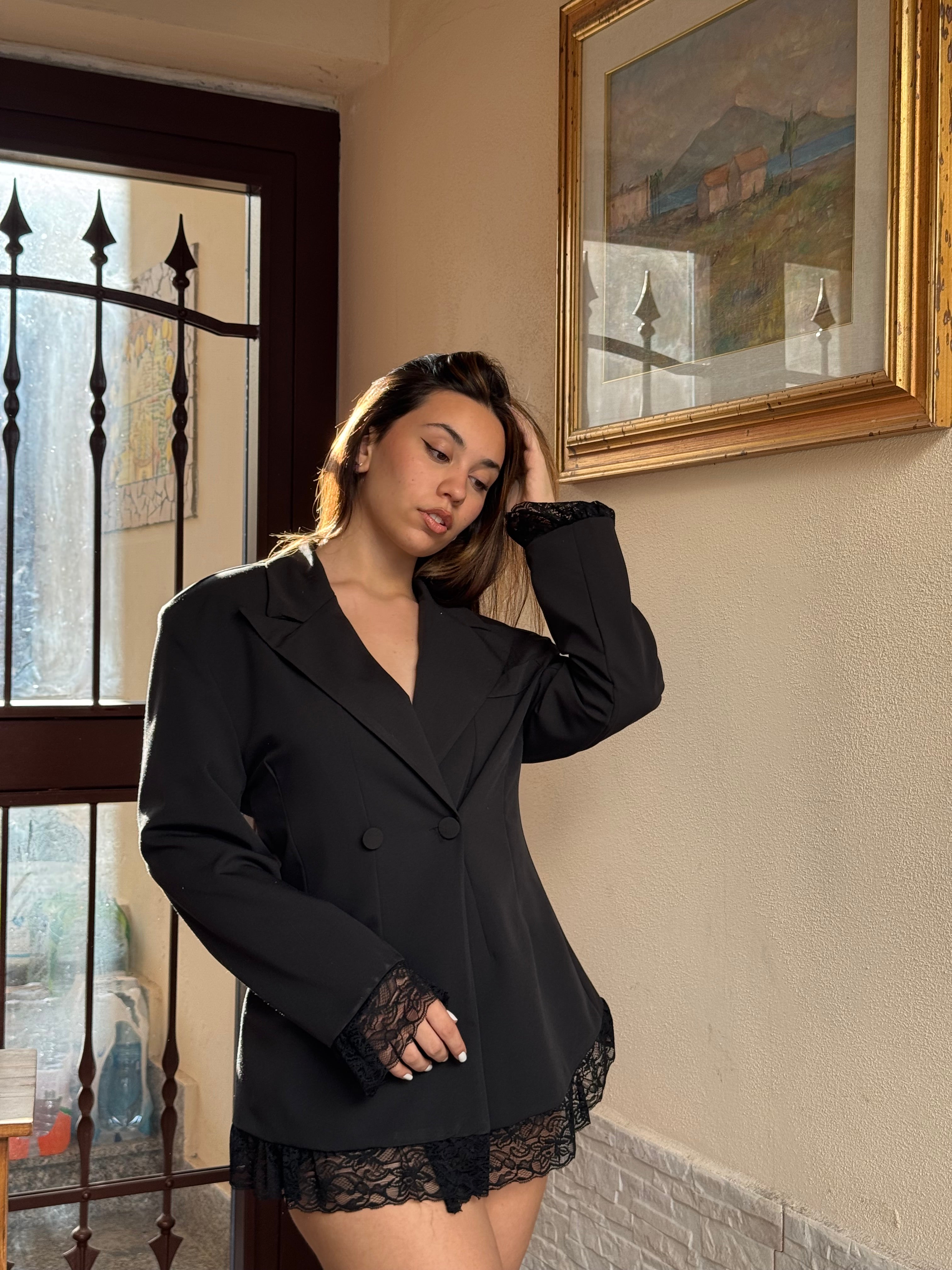 Giacca vestito lace nera