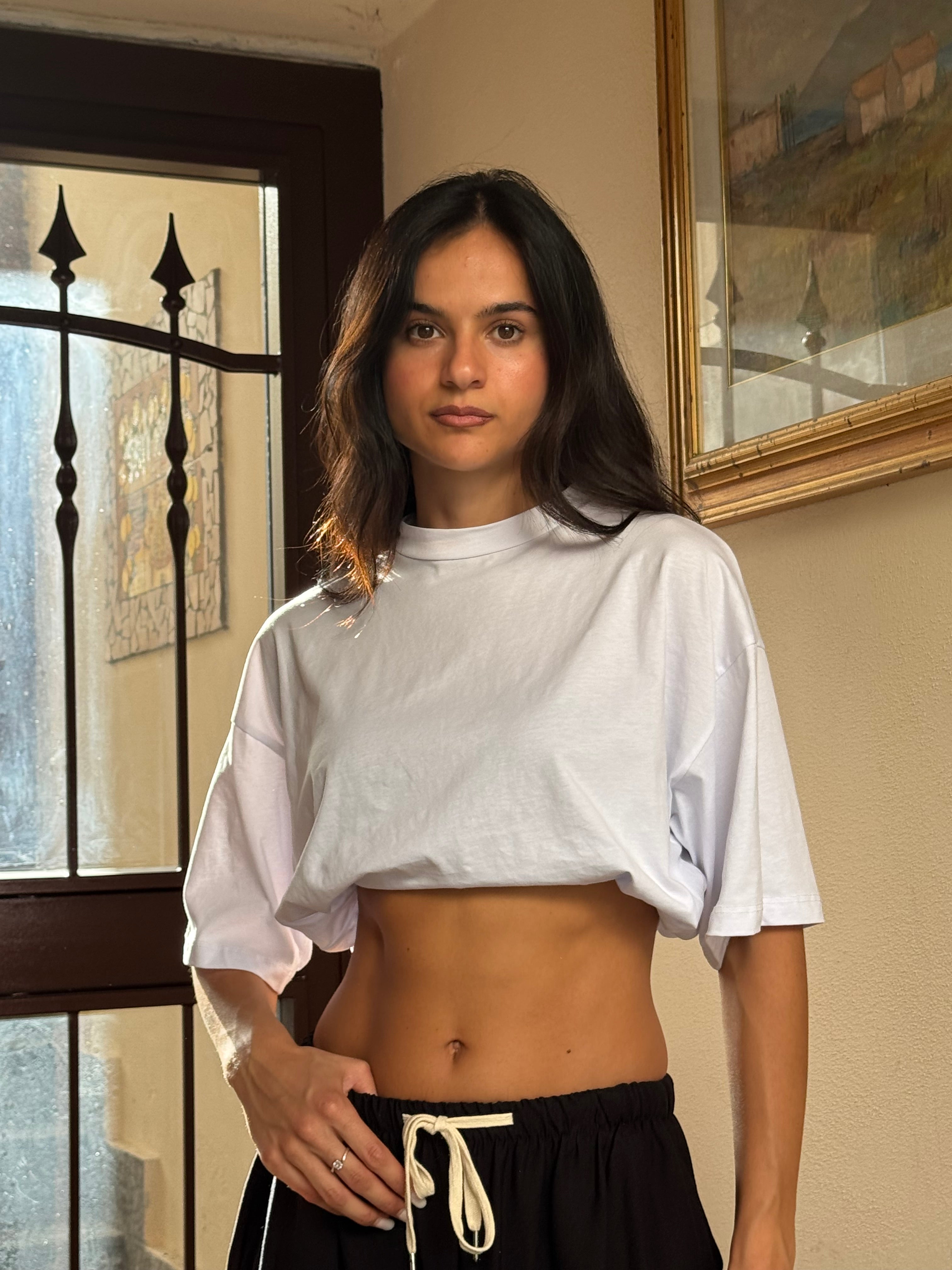 T-shirt crop bianca