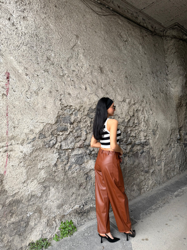 Pantalone balloon ecopelle