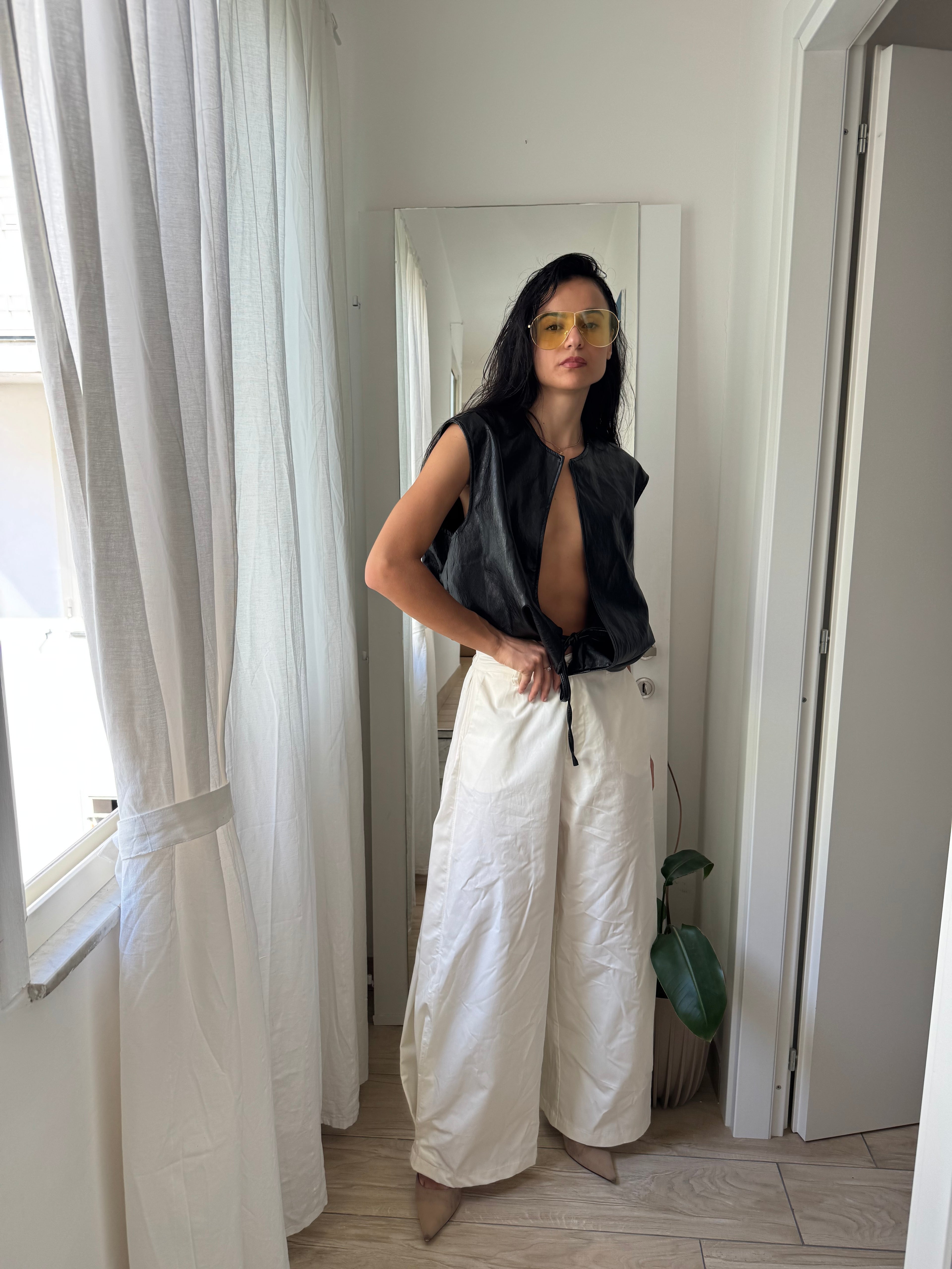 Pantalone balloon panna