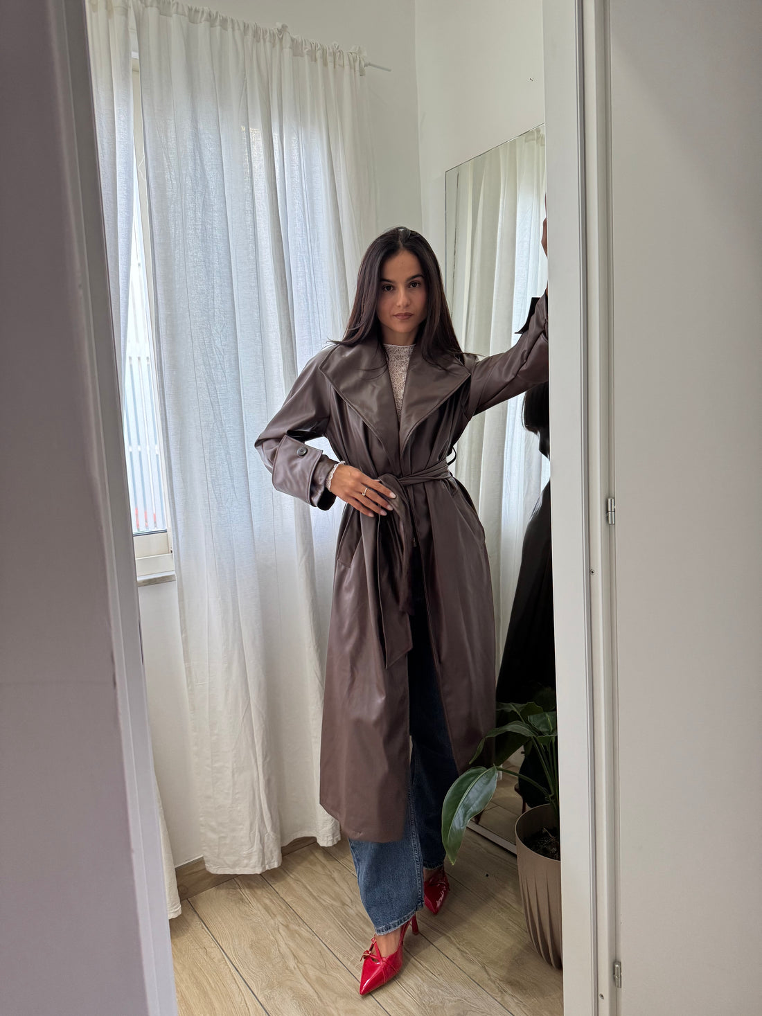 Trench marrone ecopelle - Wonderstyle