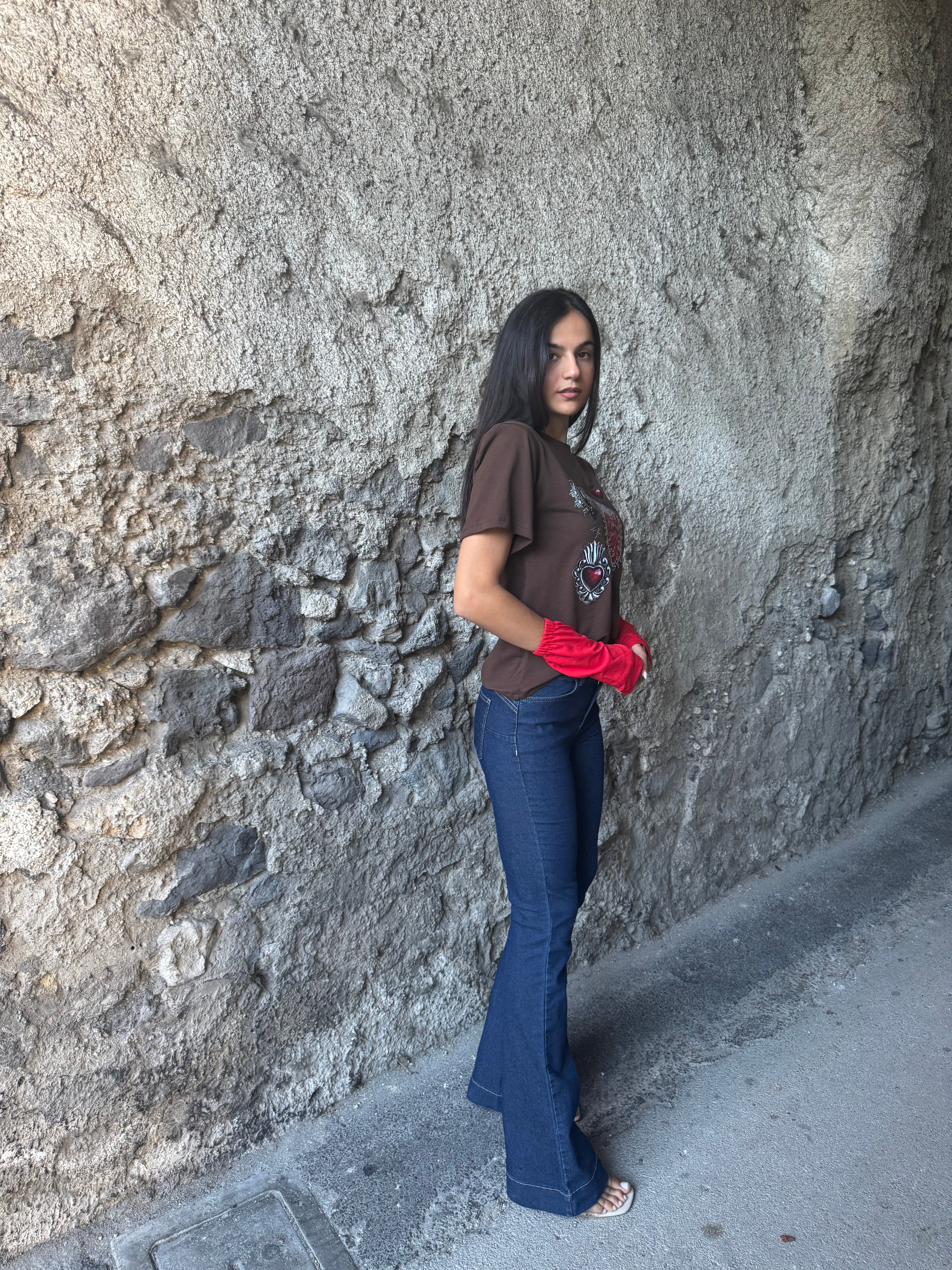 Jeans a zampa blu