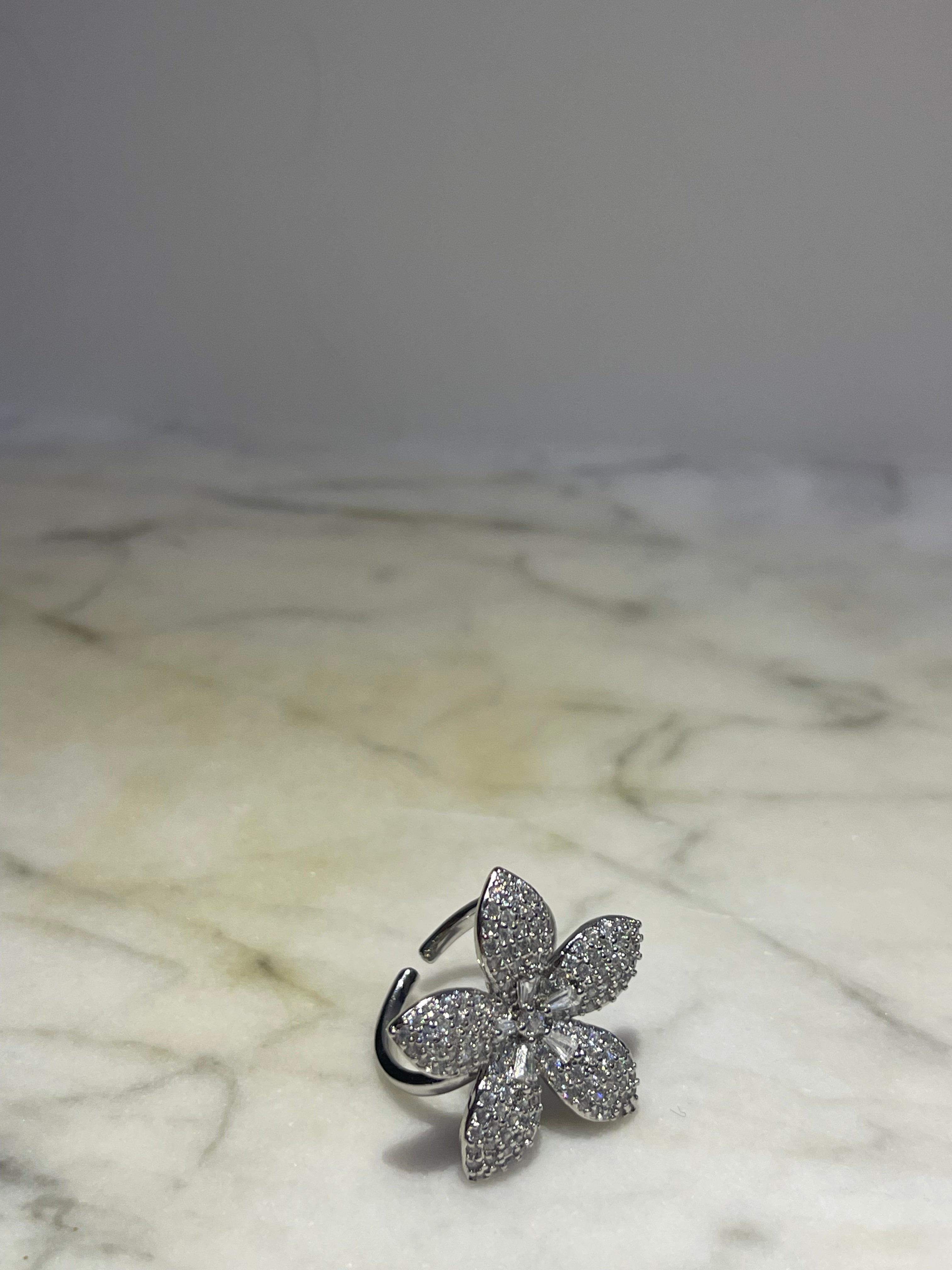 Anello fiore Silver - Wonderstyle