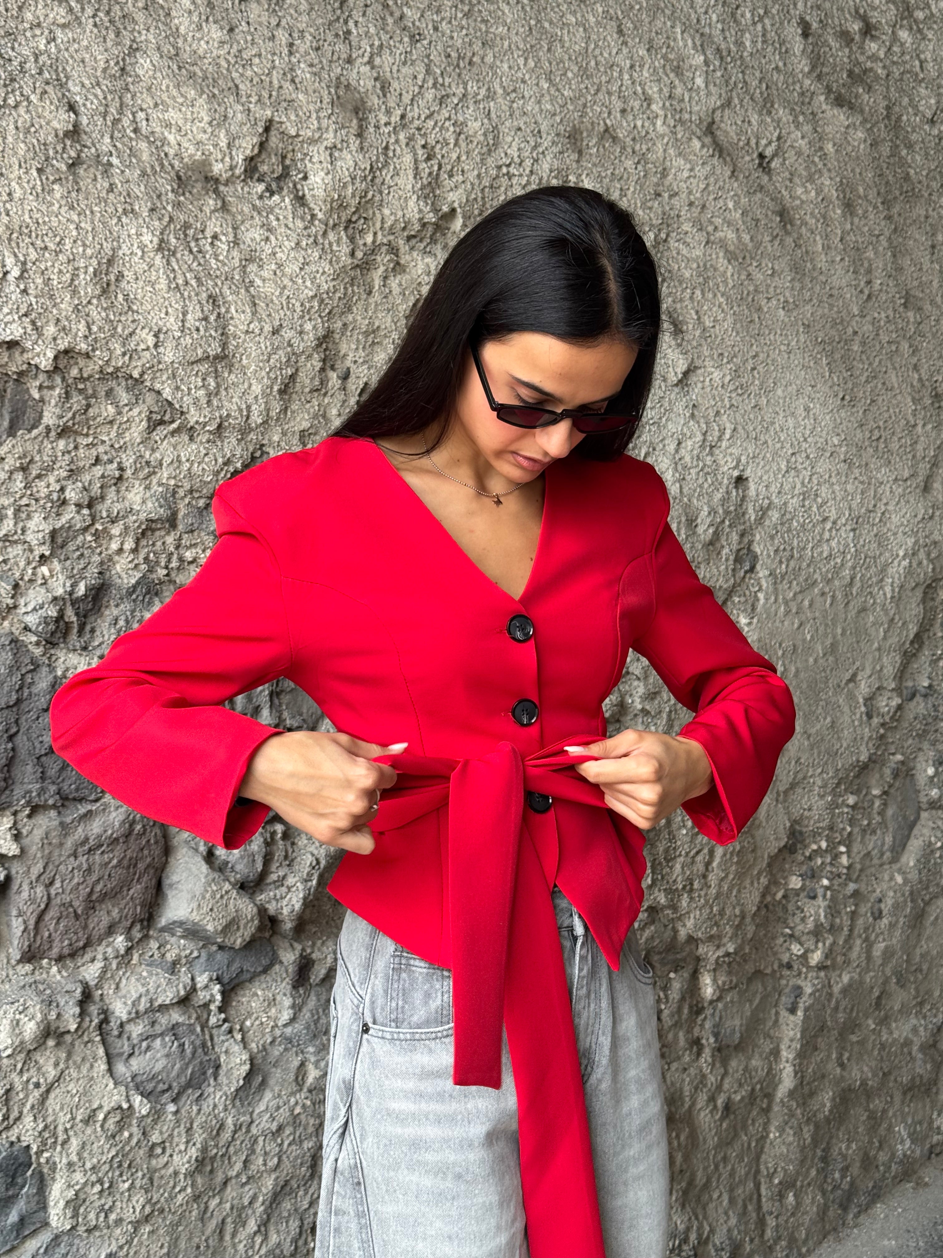 Giacca corset rossa