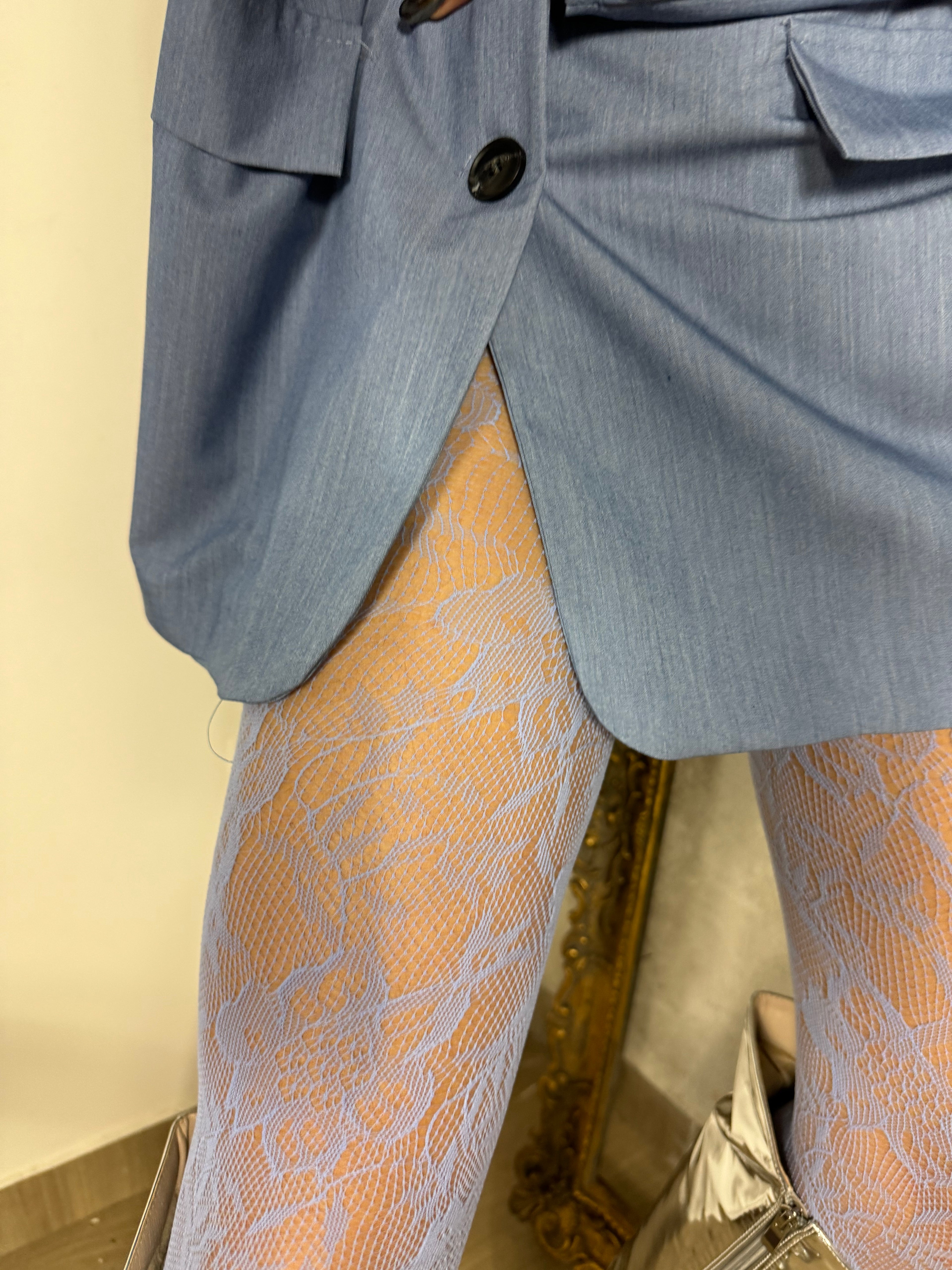 Calze pizzo blu - Wonderstyle