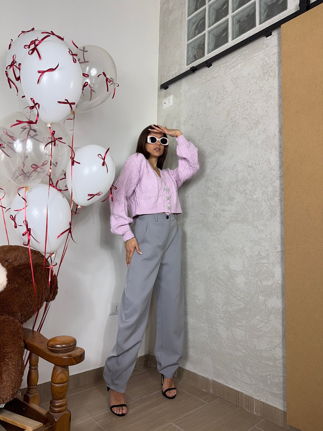 Cardigan crop pink - Wonderstyle