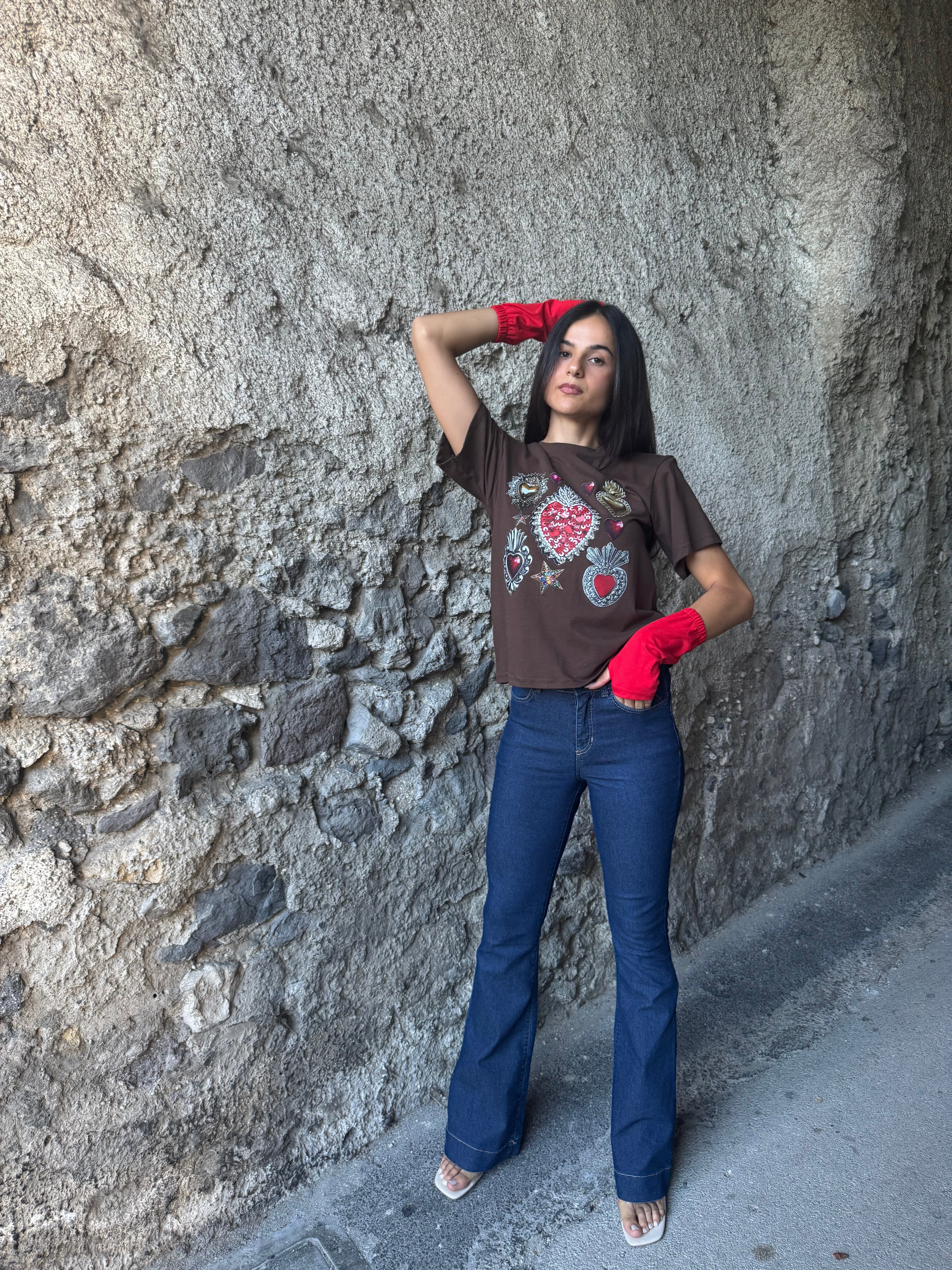 Jeans a zampa blu