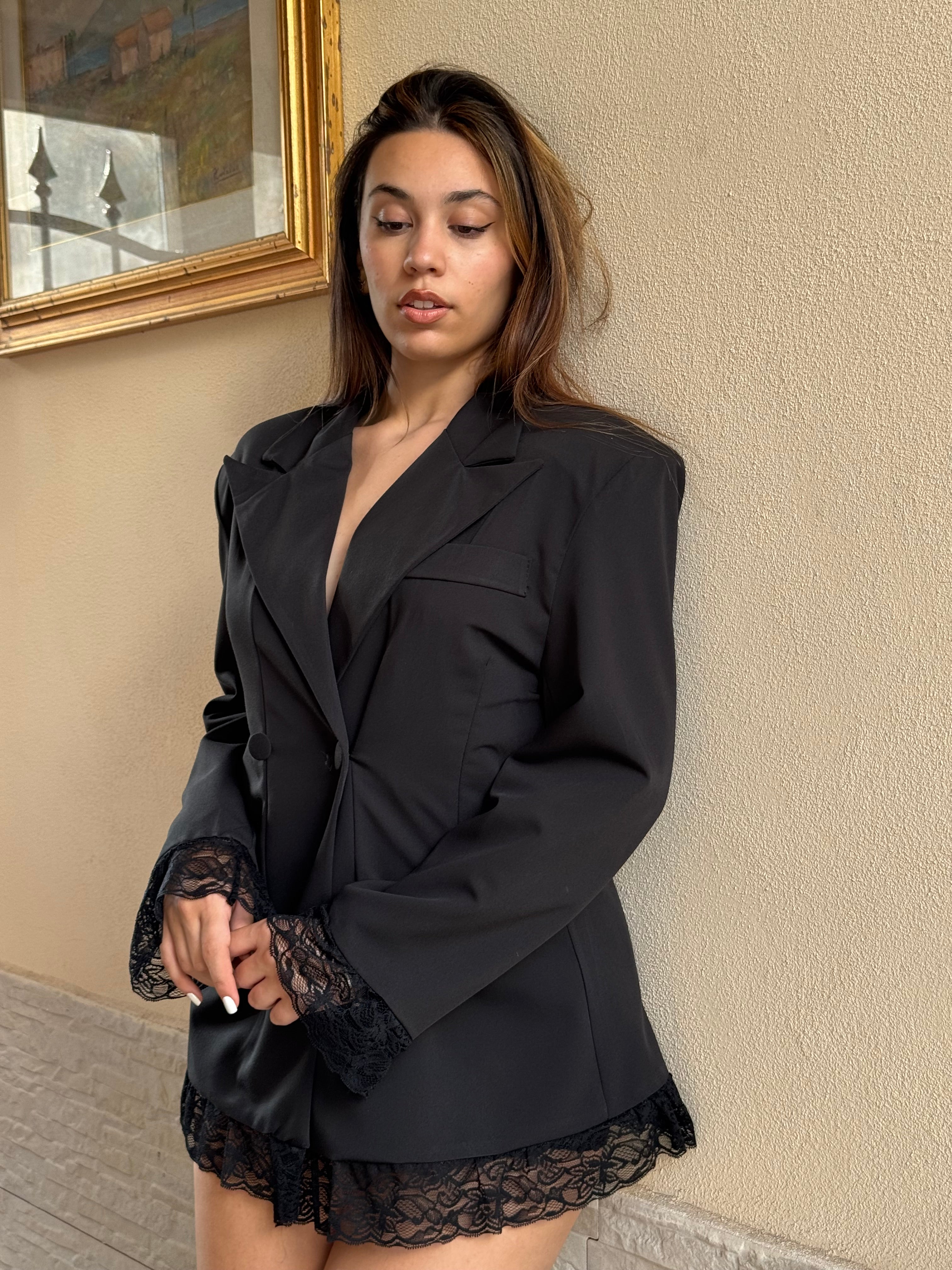 Giacca vestito lace nera