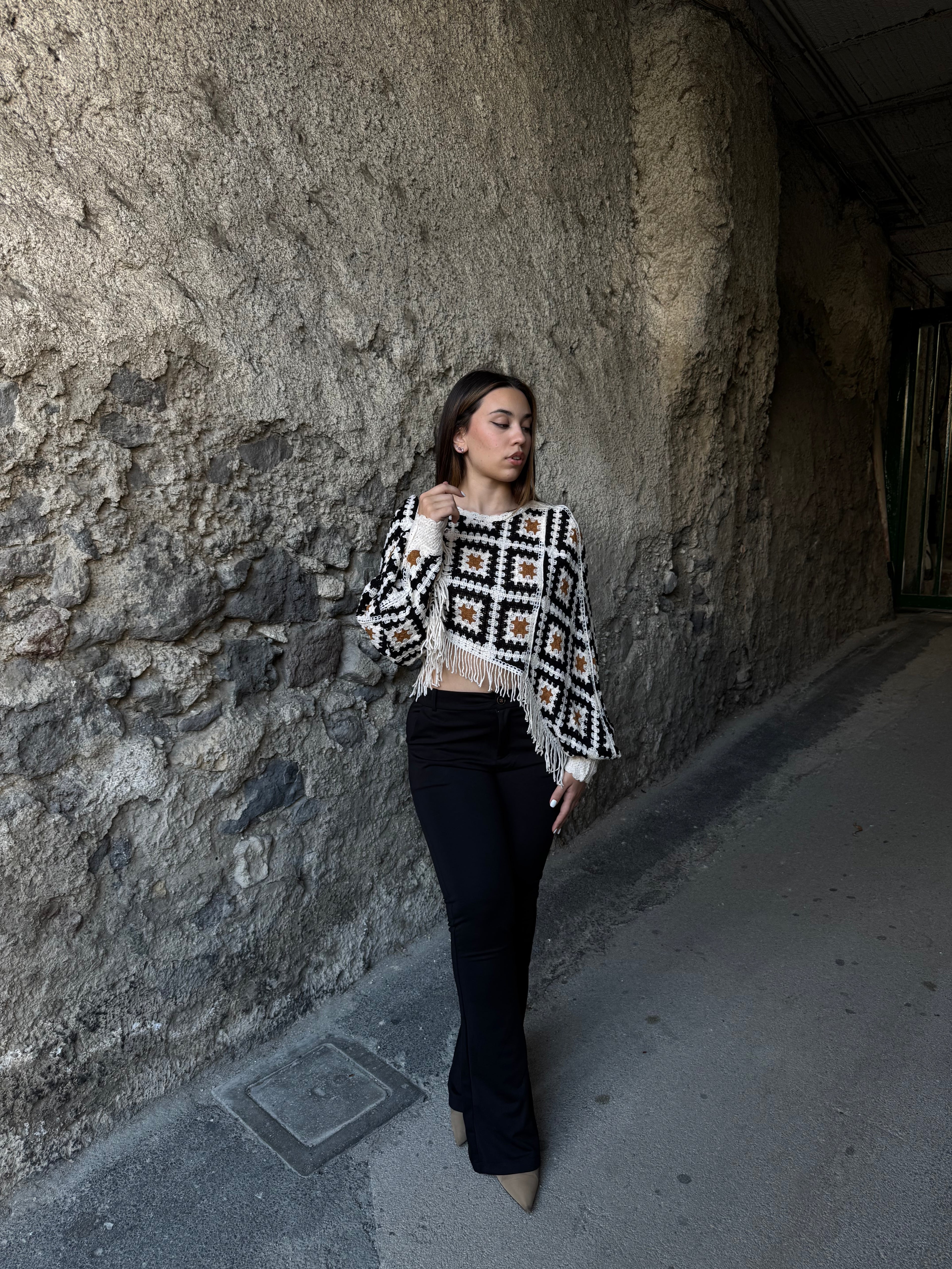 Pantalone a zampa nero