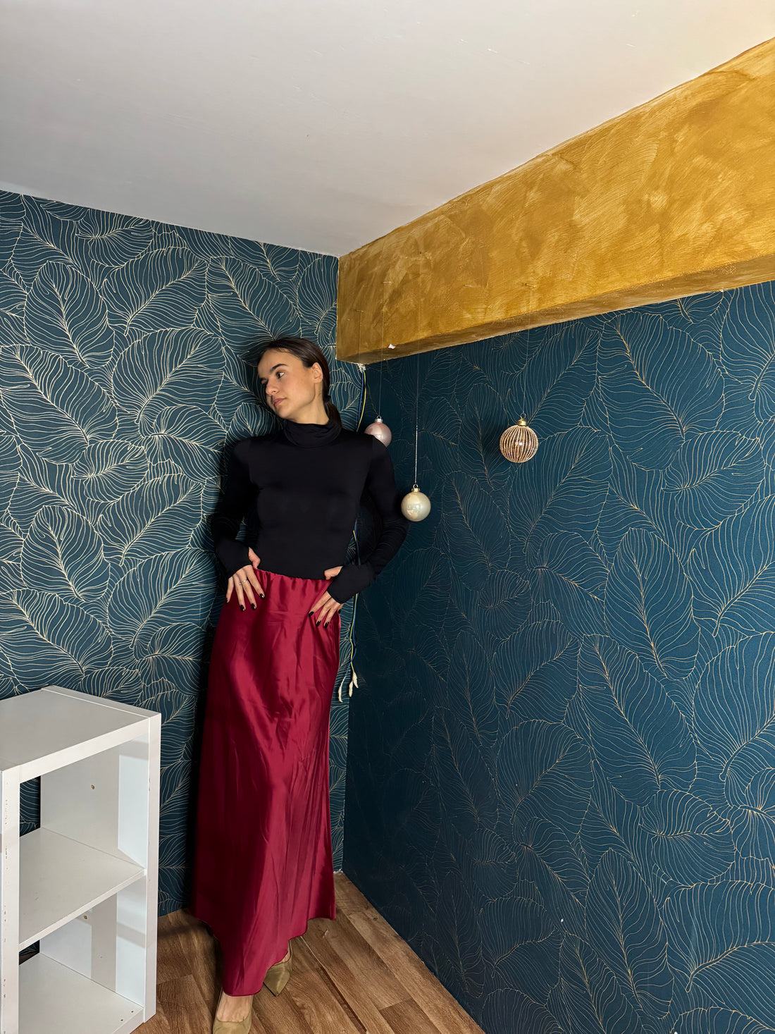 Gonna satinata bordeaux - Wonderstyle