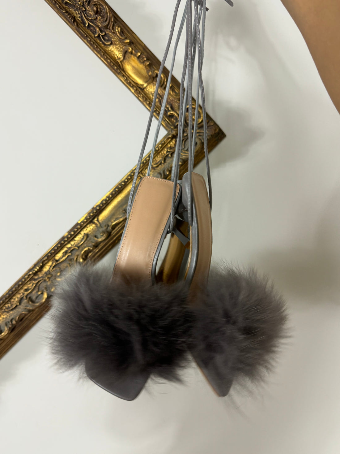 Sandali piume dark grey - Wonderstyle