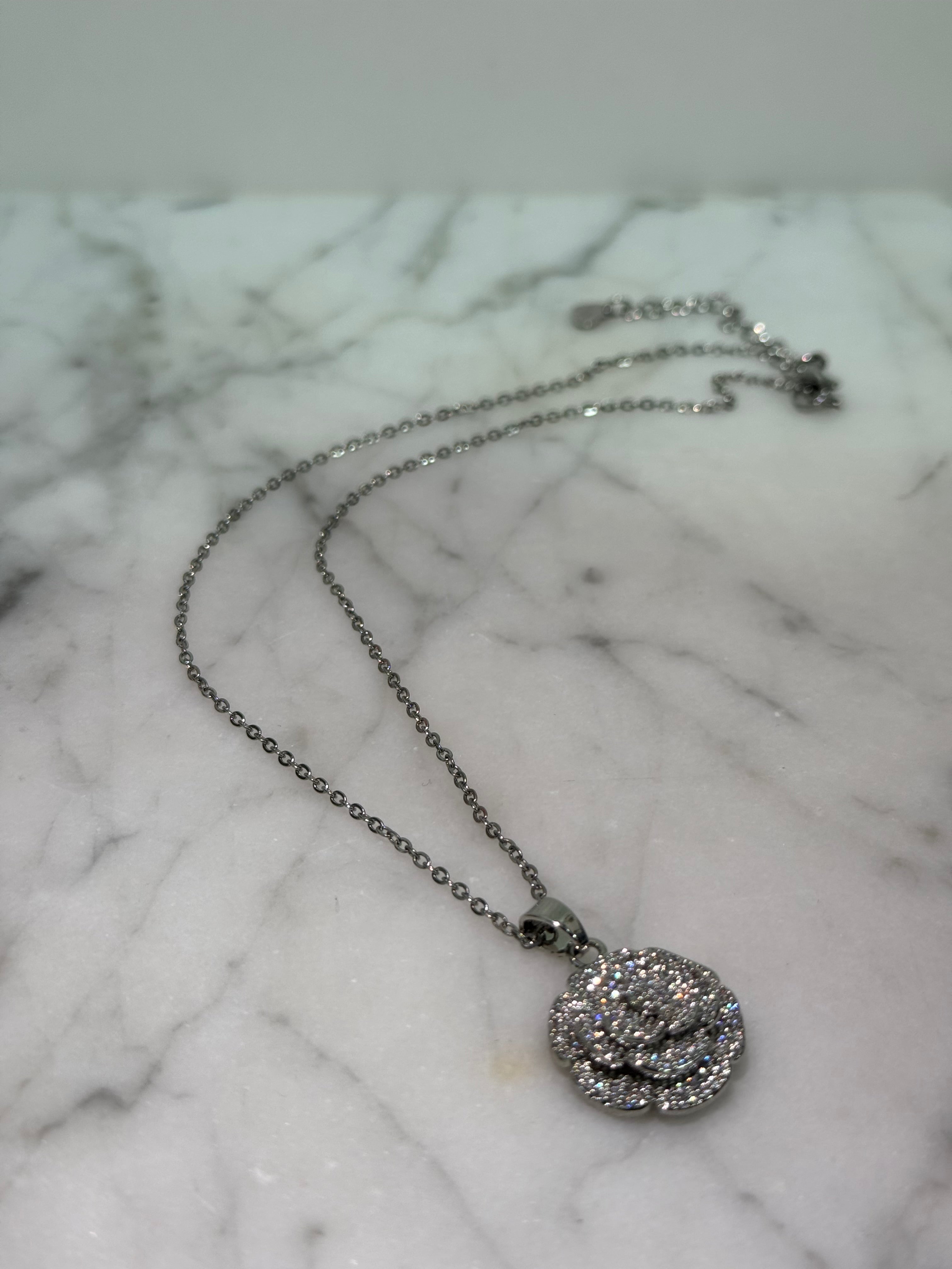 Collana rosa argento - Wonderstyle