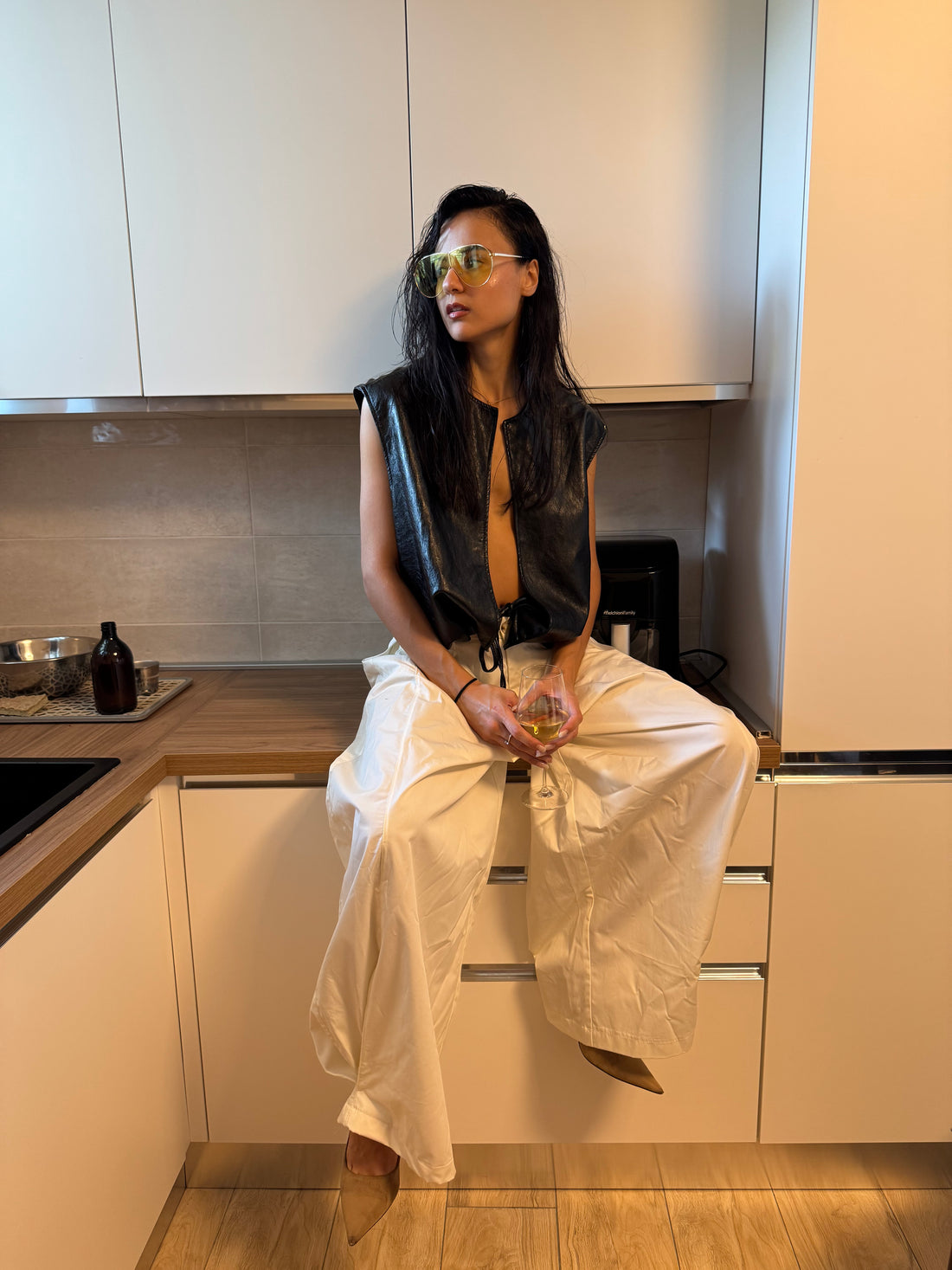 Gilet ecopelle con zip - Wonderstyle