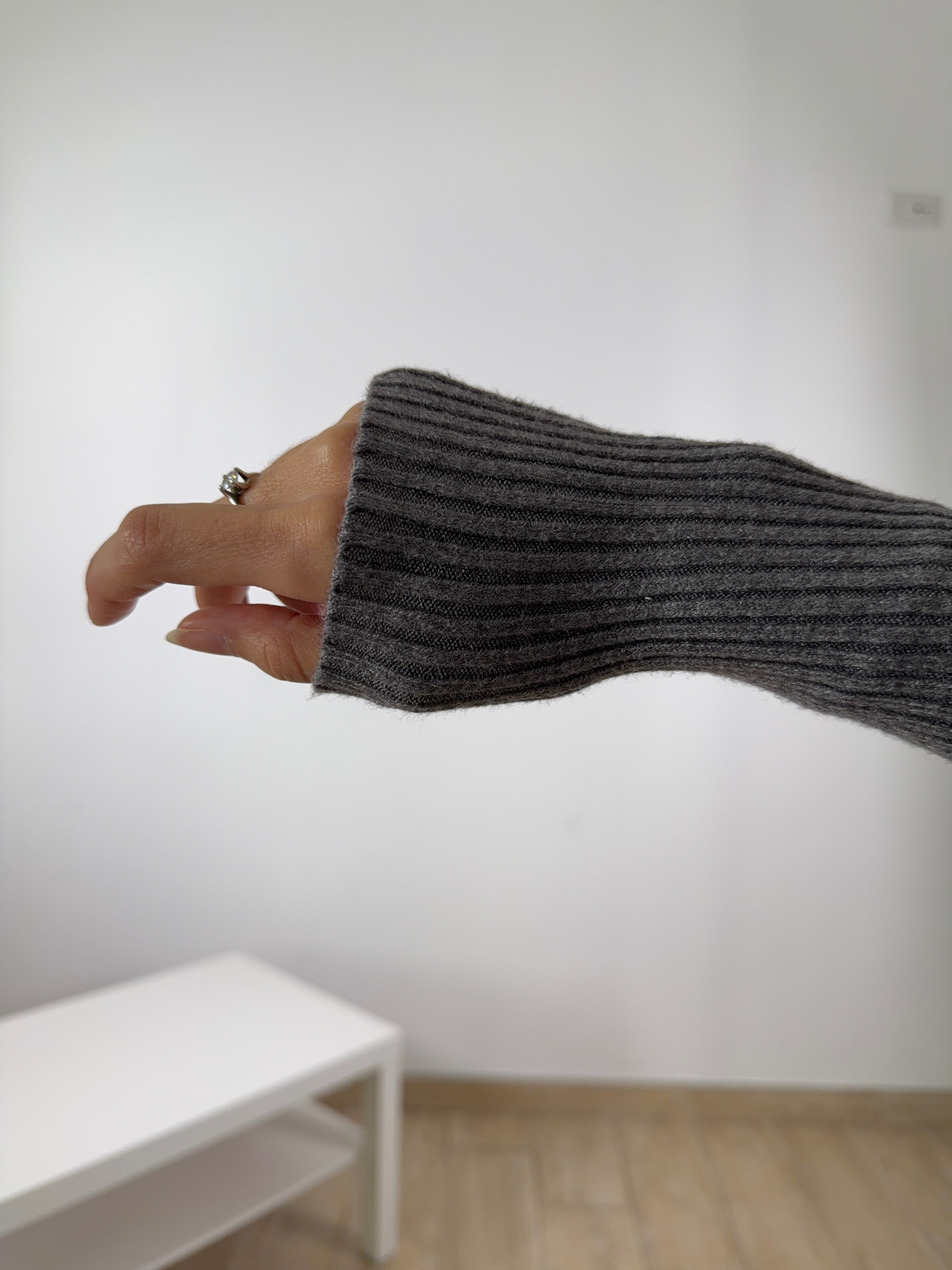 Cardigan Crop Zip Grigio