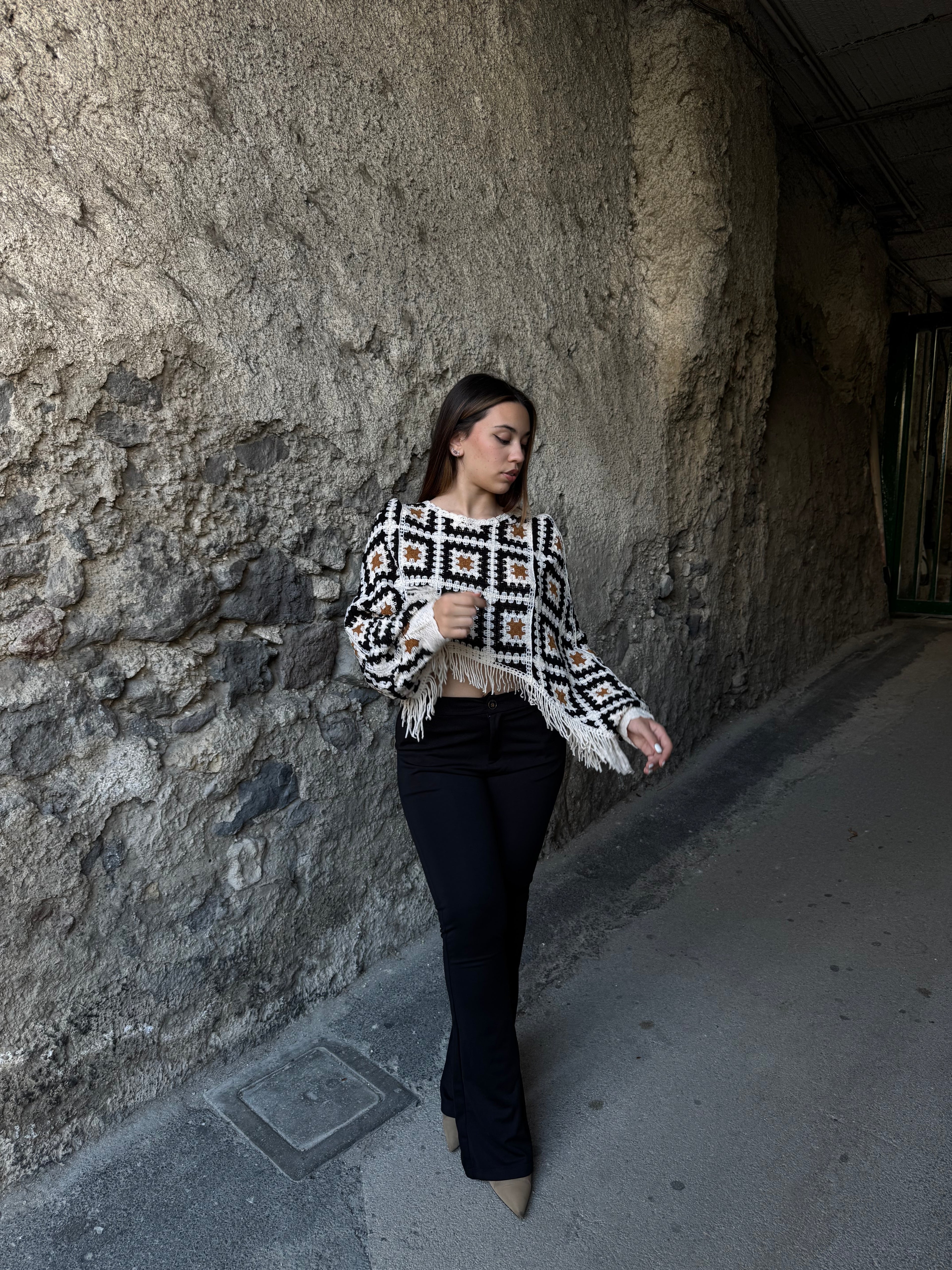 Pantalone a zampa nero