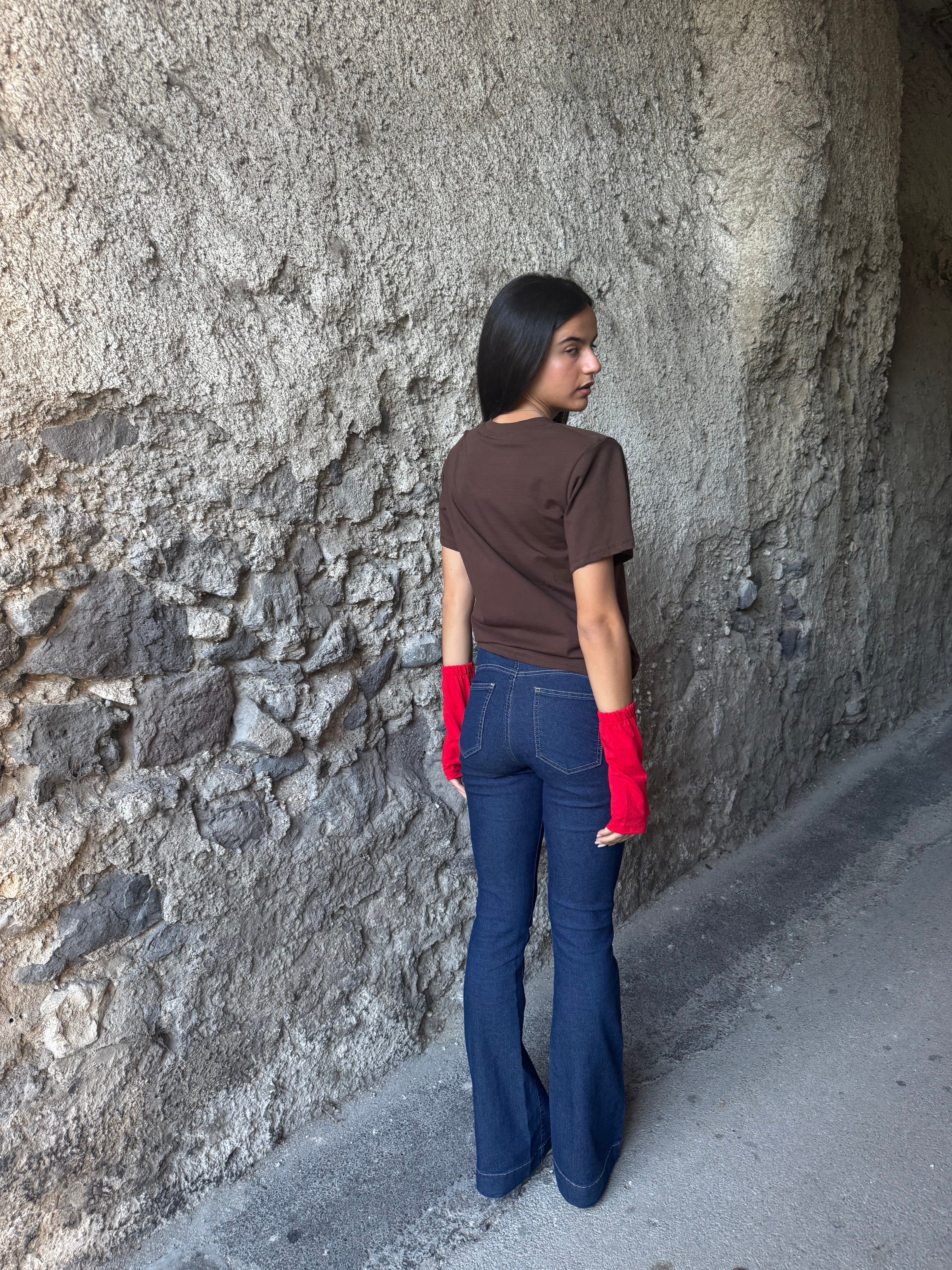 Jeans a zampa blu