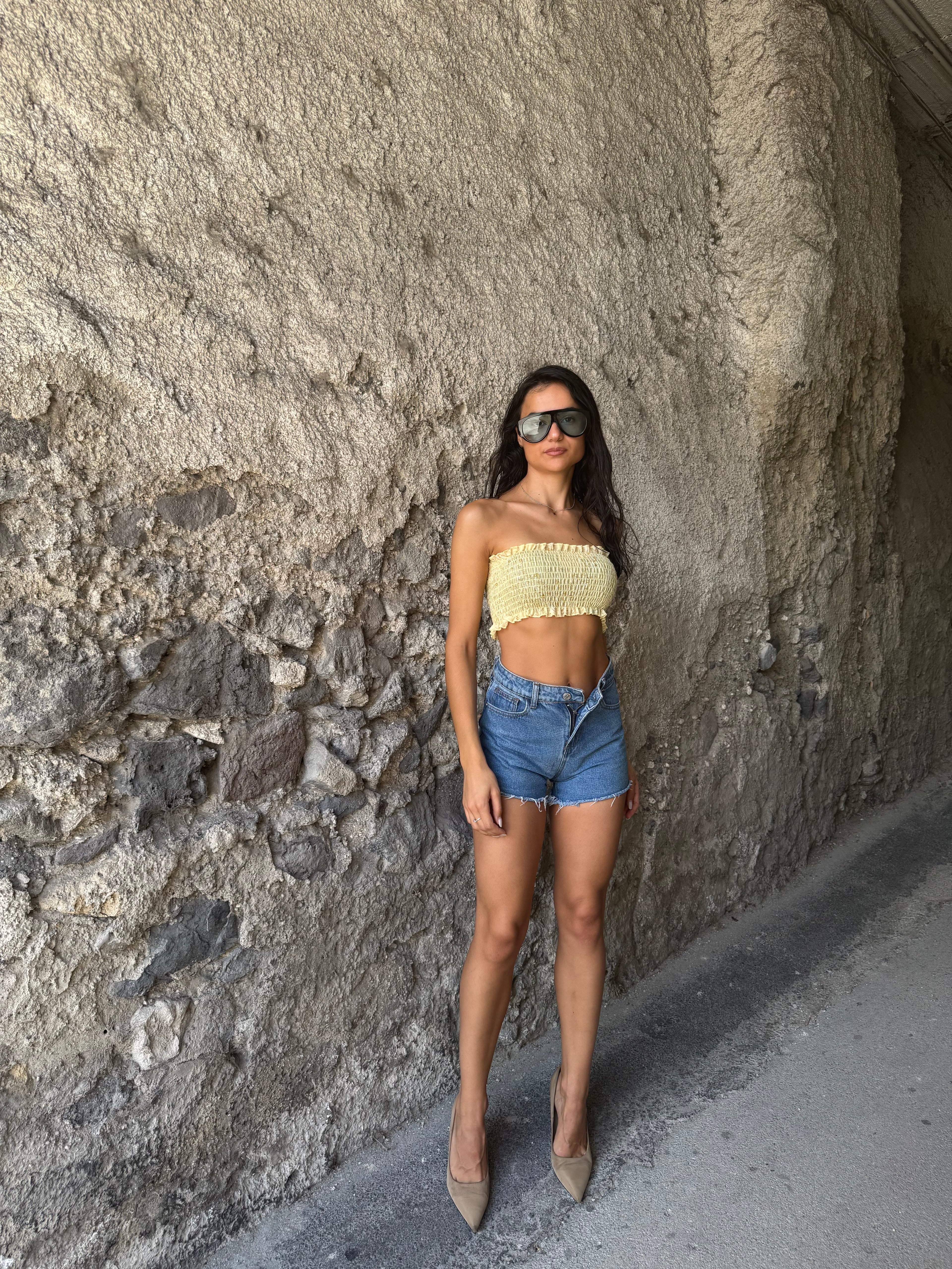 Camicia top giallo