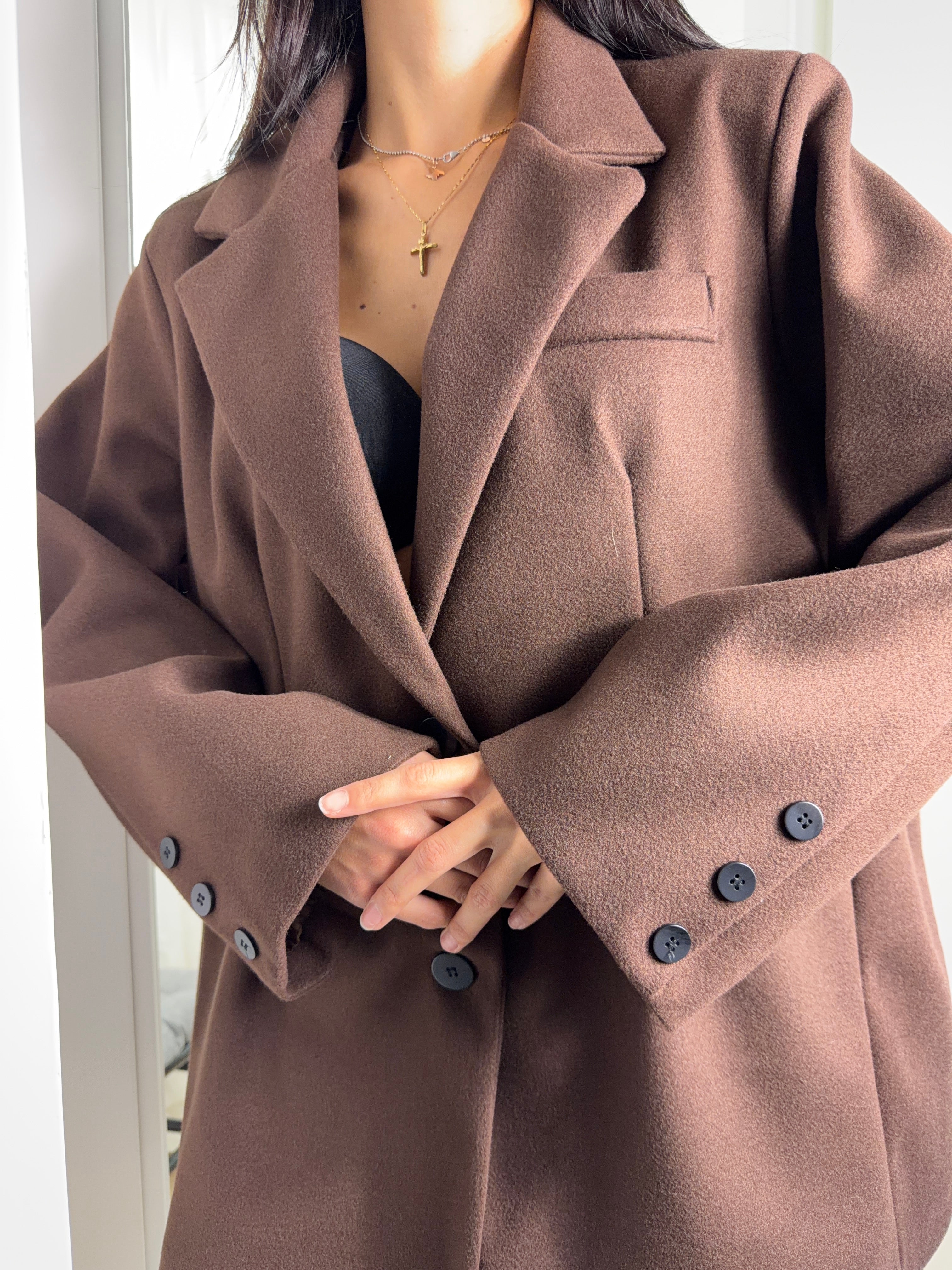 Giacca Cappotto Marrone