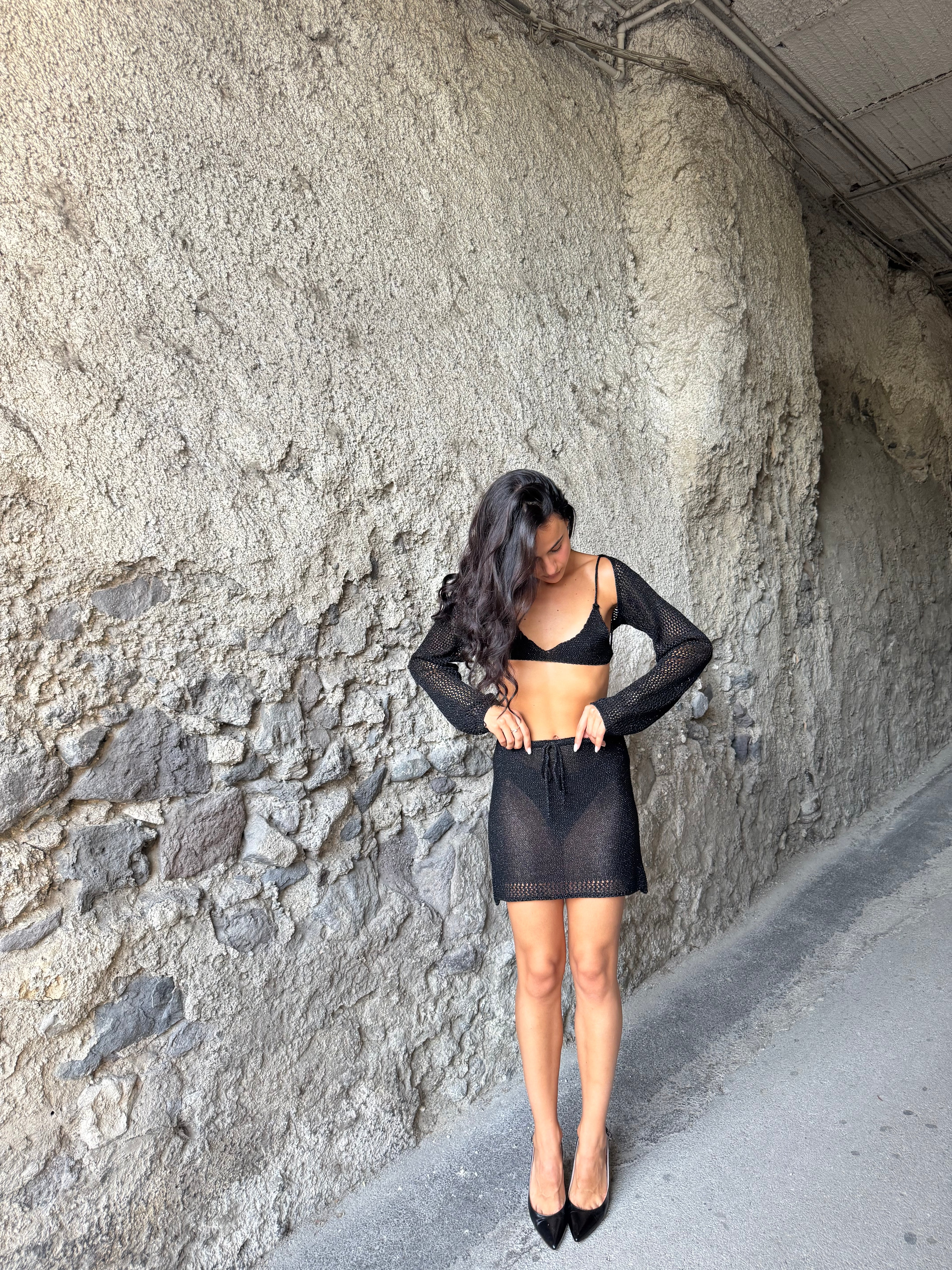 Coordinato lurex nero