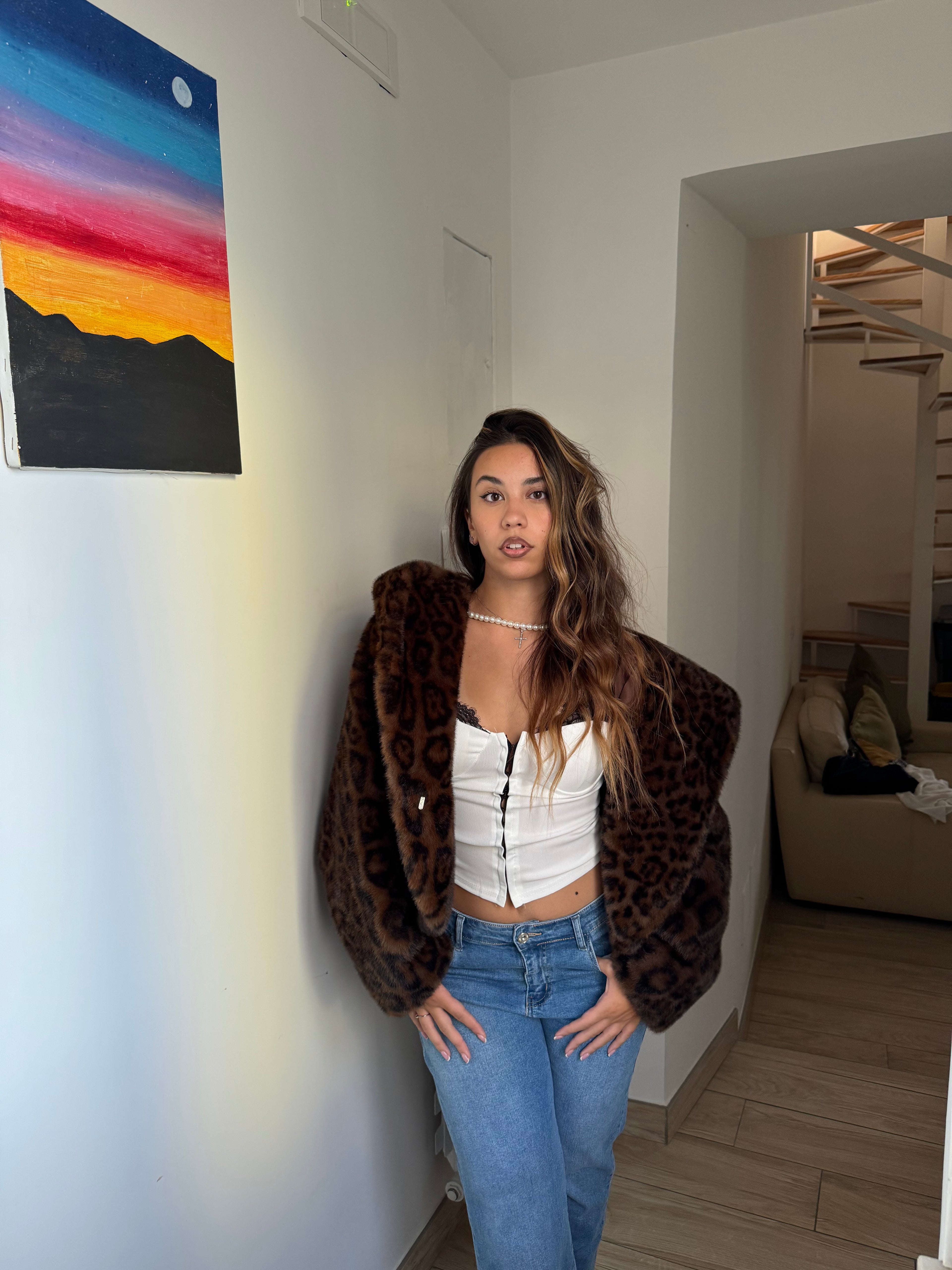 Pelliccia leopardata crop - Wonderstyle