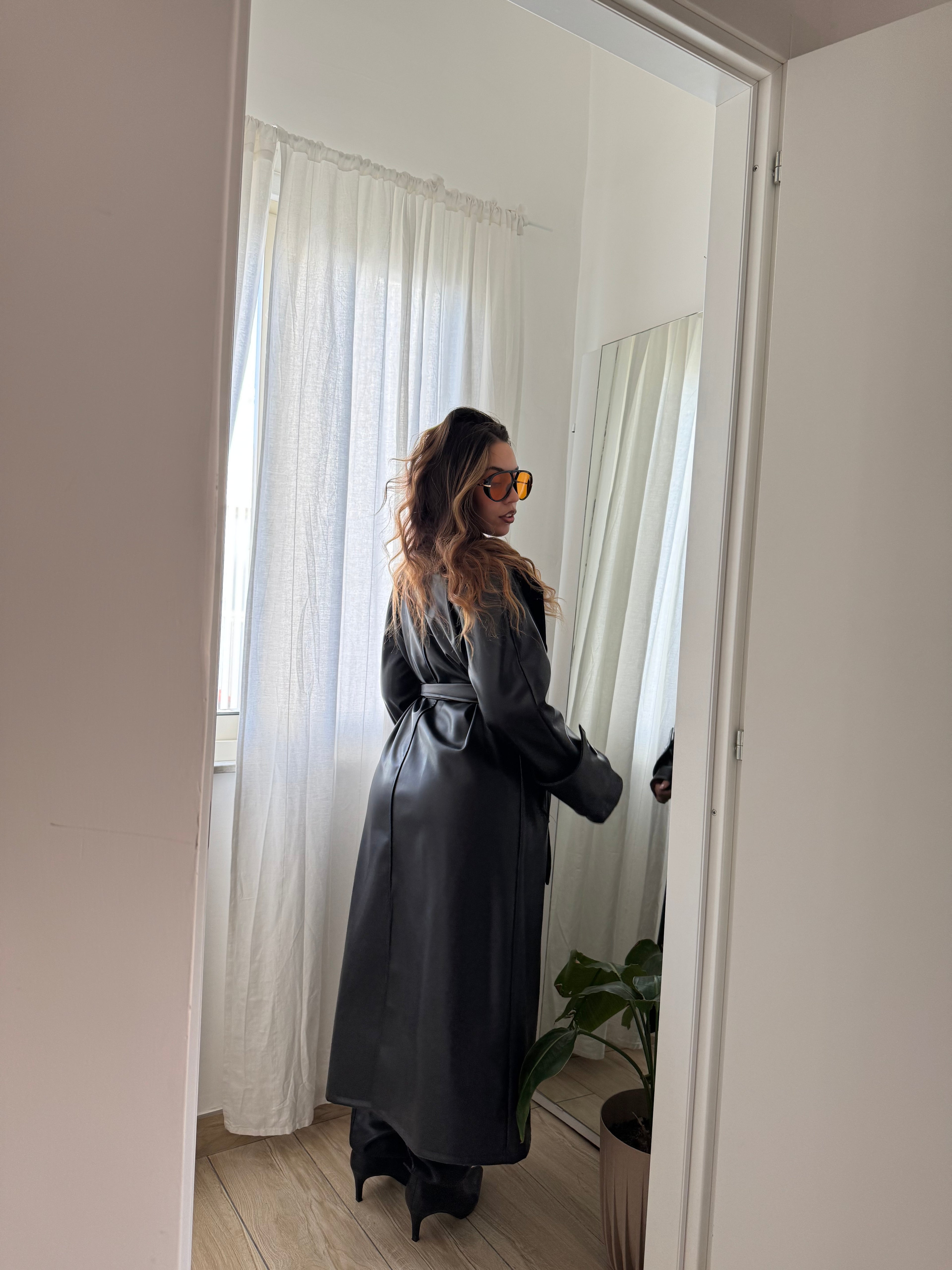 Trench nero ecopelle - Wonderstyle