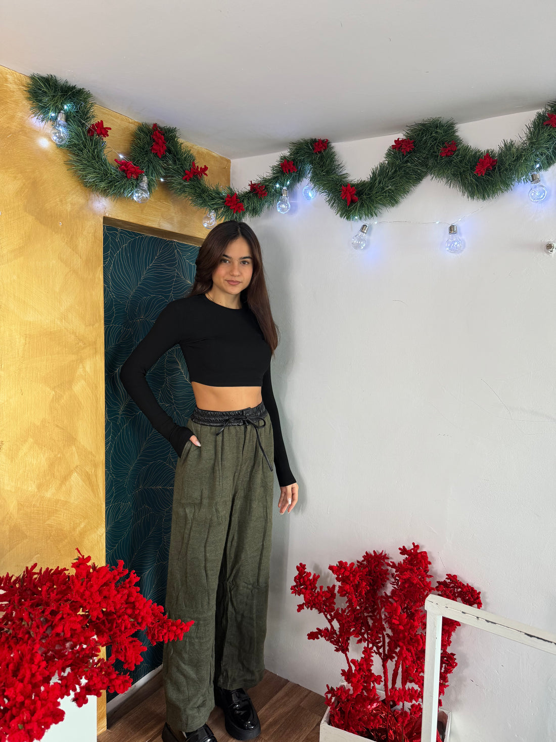 Pantalone lana fascia verde - Wonderstyle