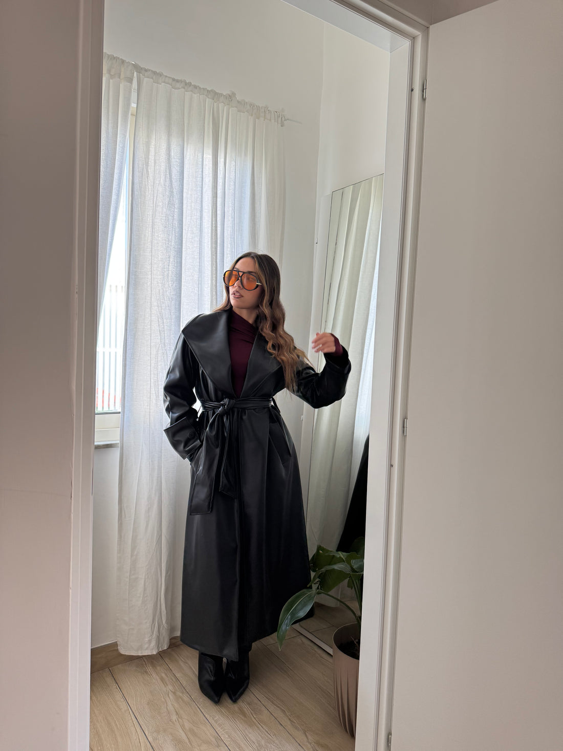 Trench nero ecopelle - Wonderstyle