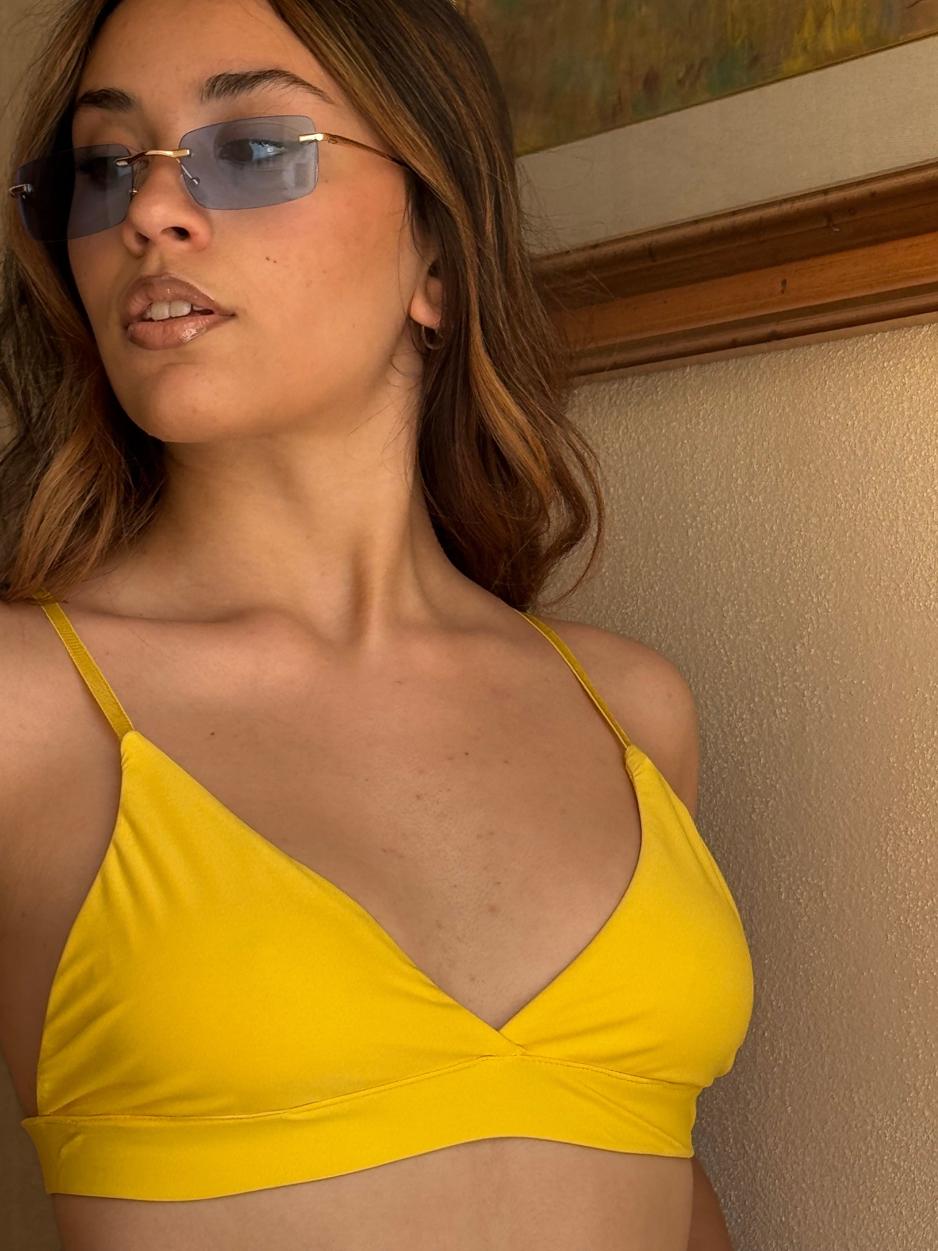 Top bra giallo