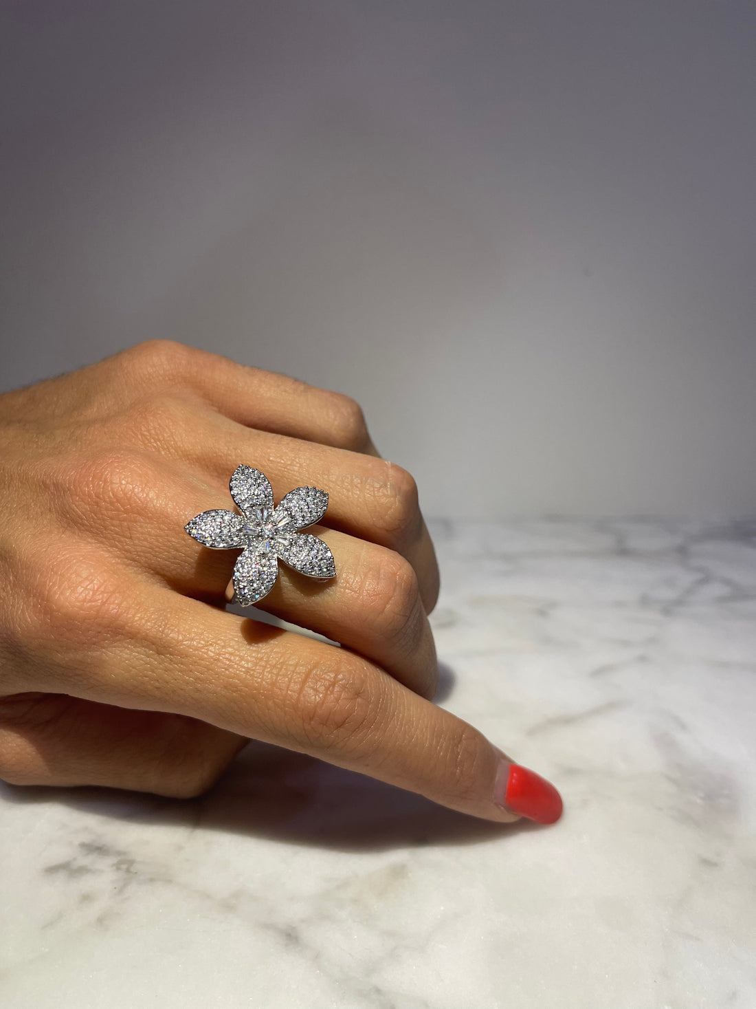 Anello fiore Silver - Wonderstyle