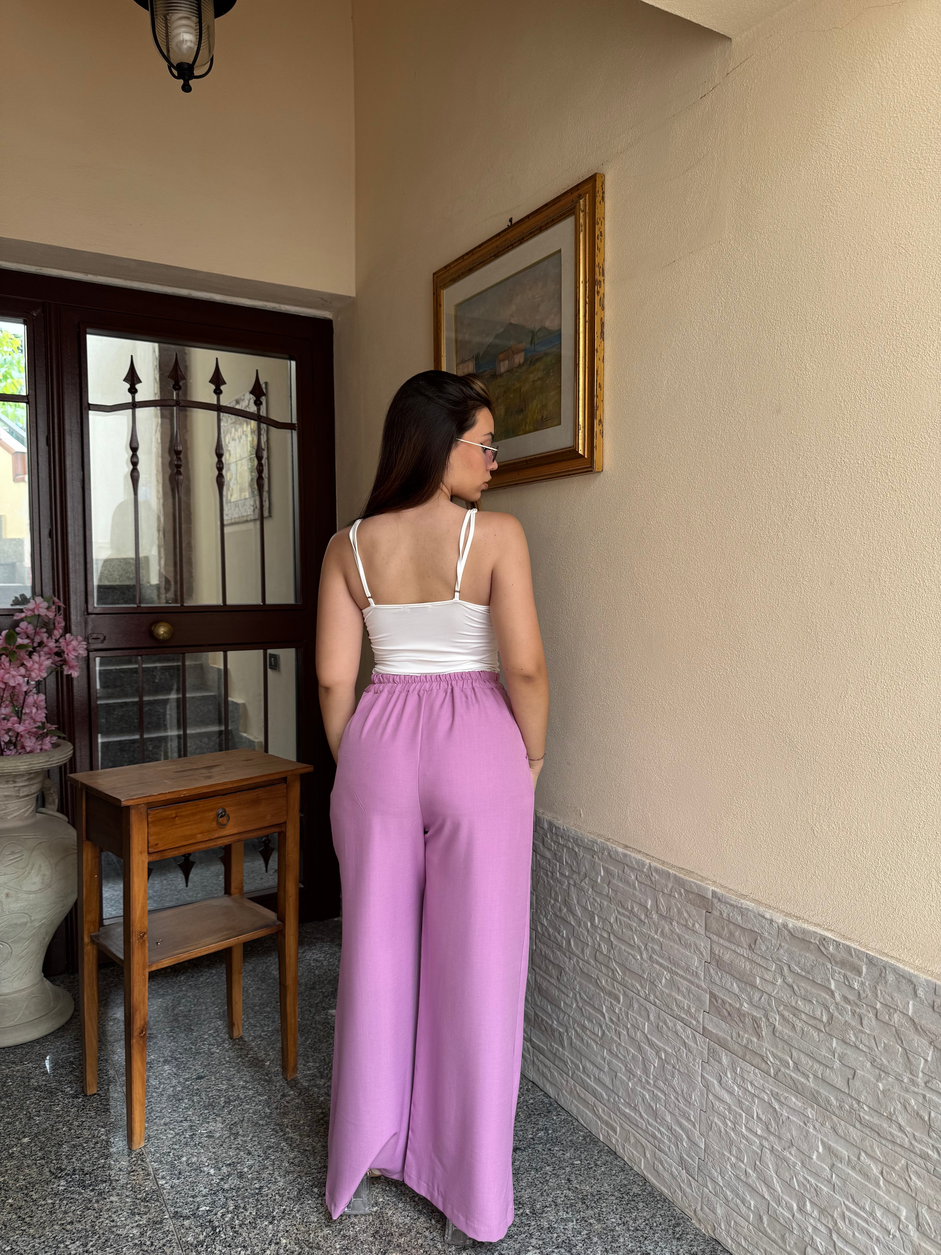 Pantalone fiocco rosa