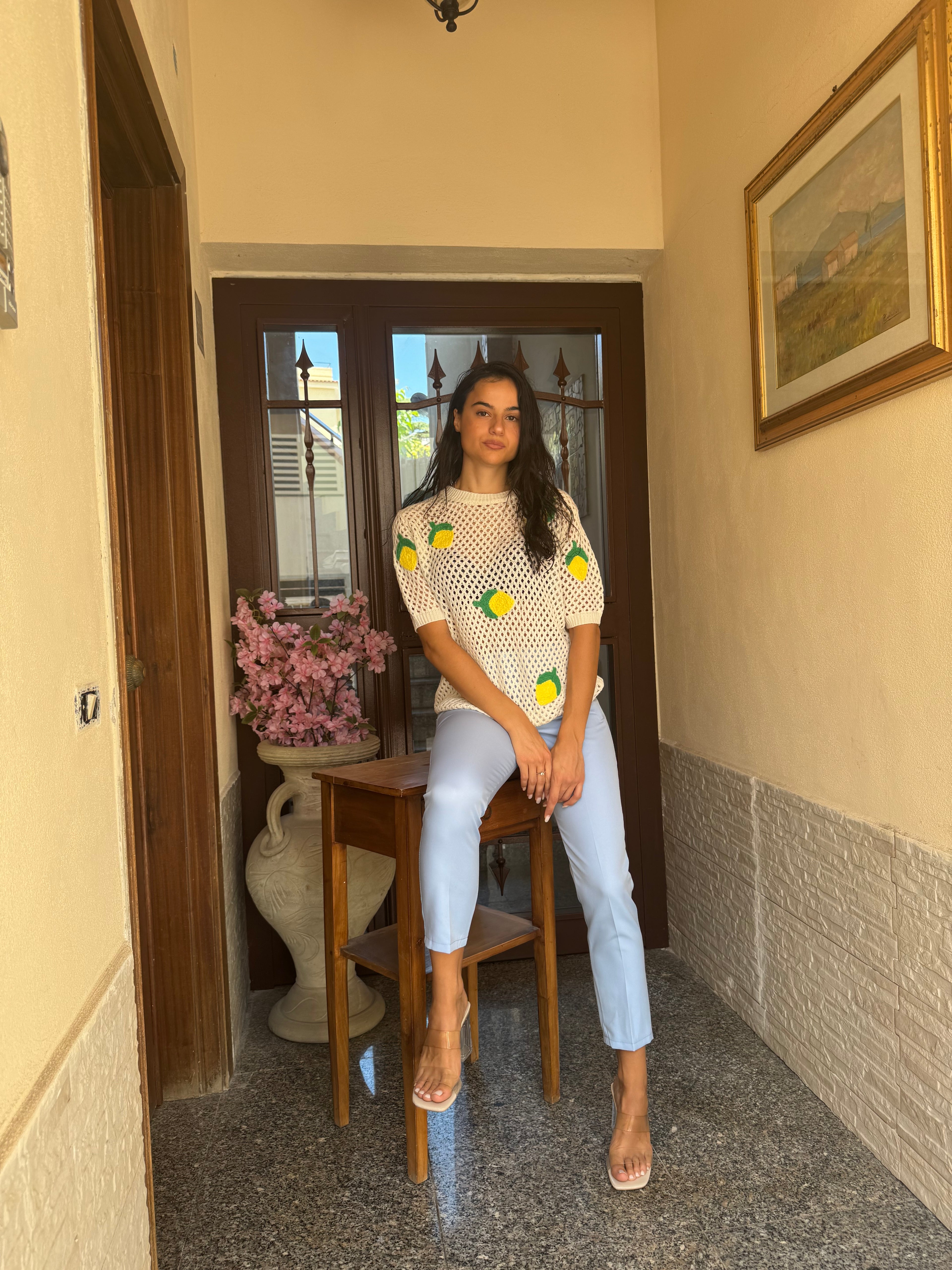 Pantalone zaira celeste