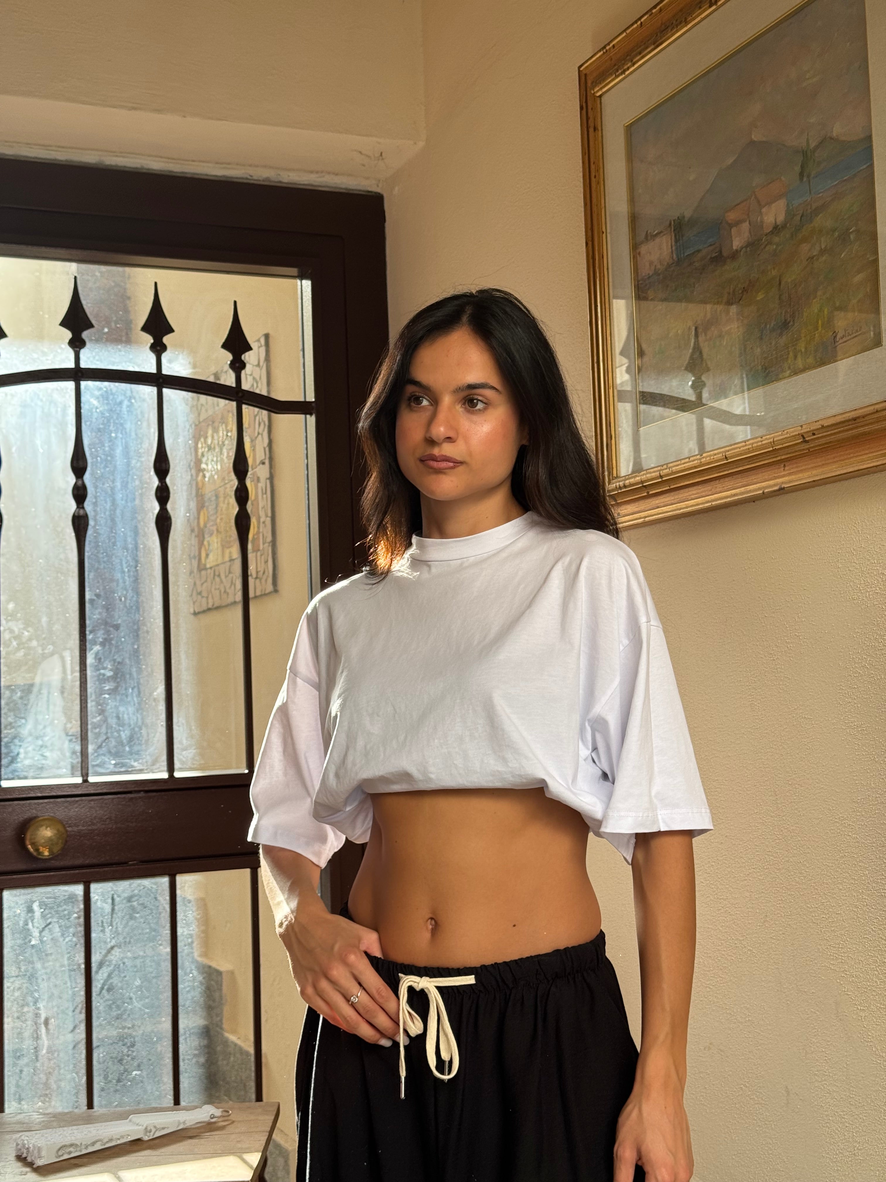 T-shirt crop bianca