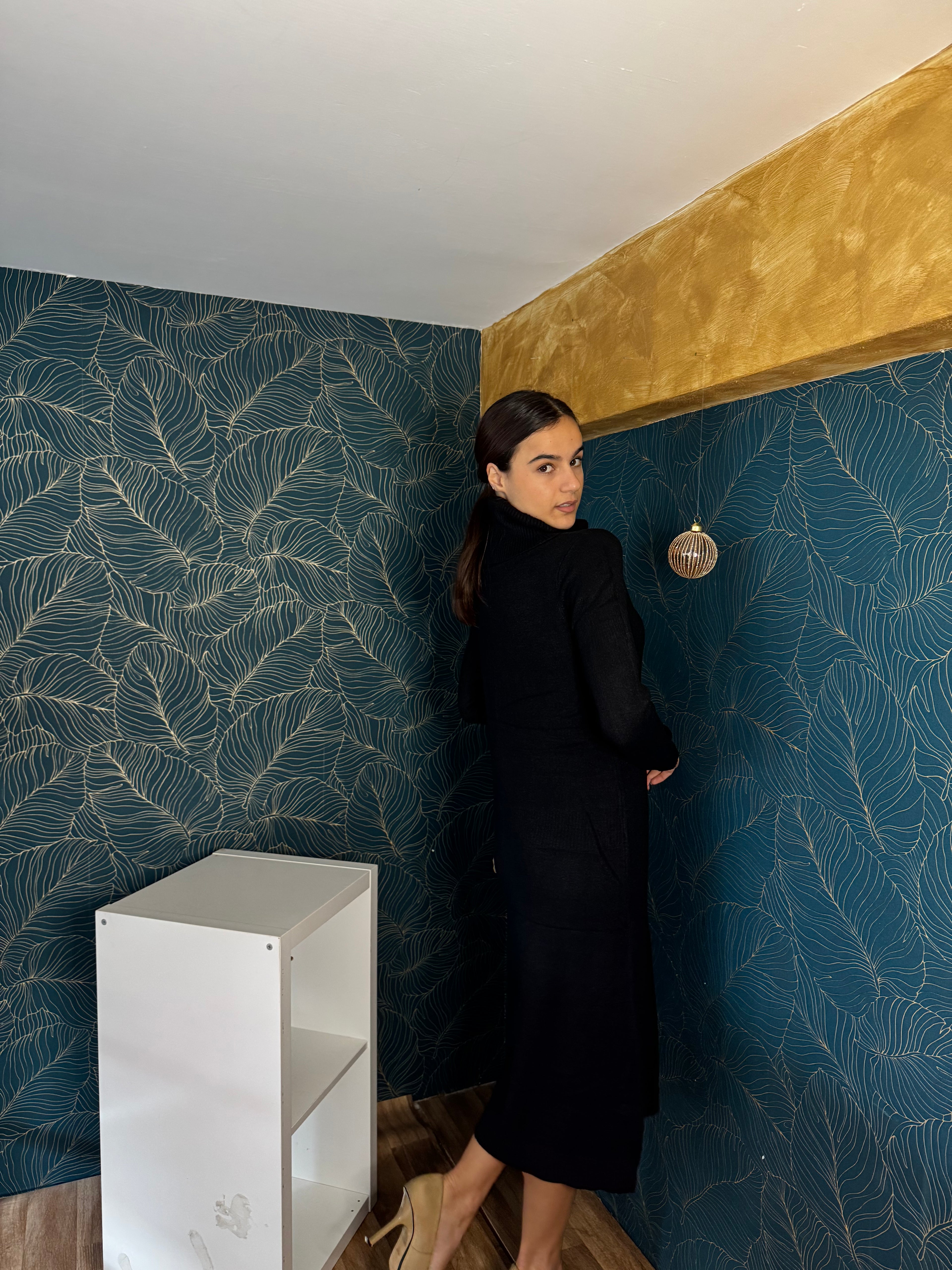 Vestito maxi pull nero - Wonderstyle