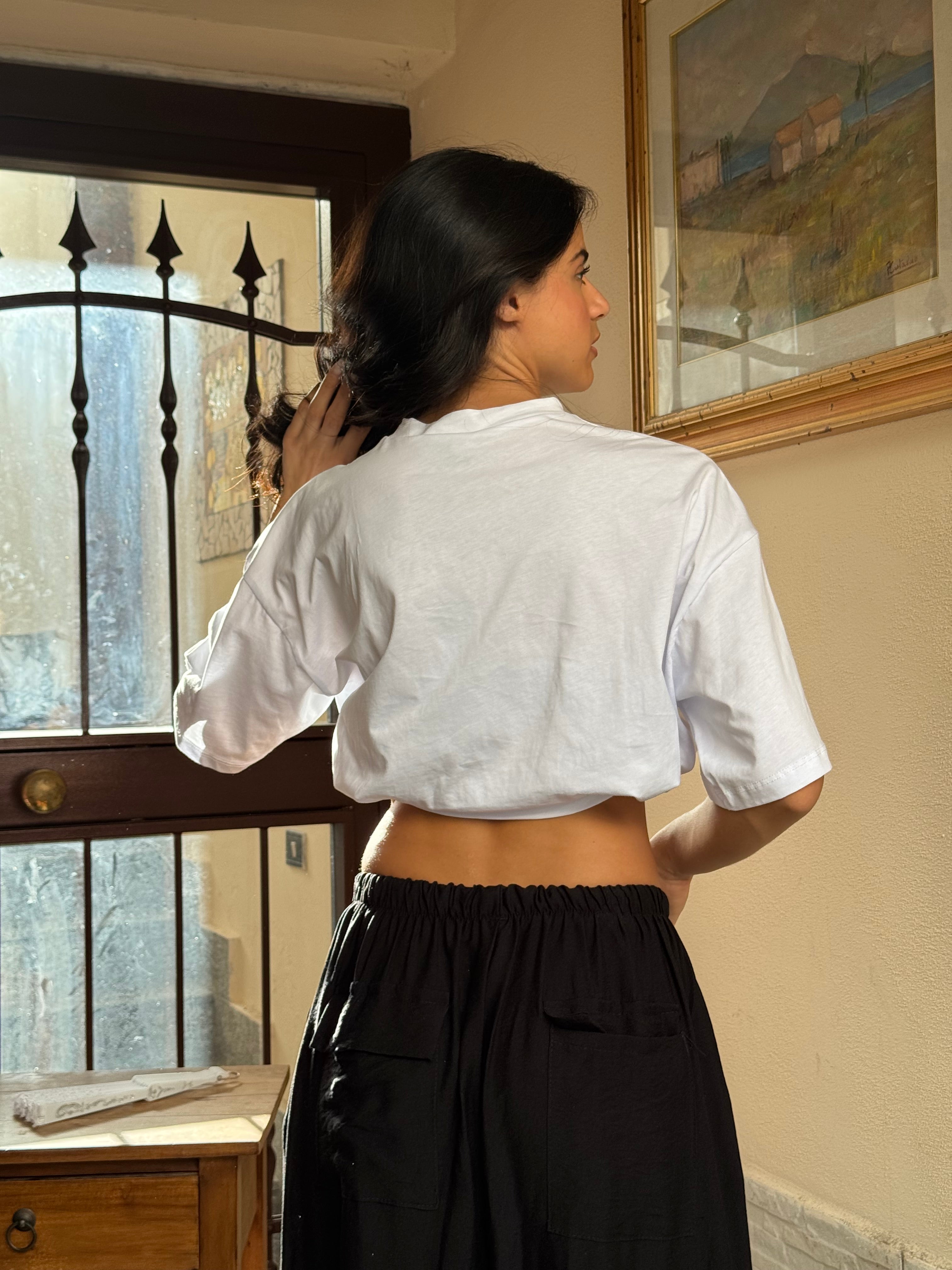 T-shirt crop bianca