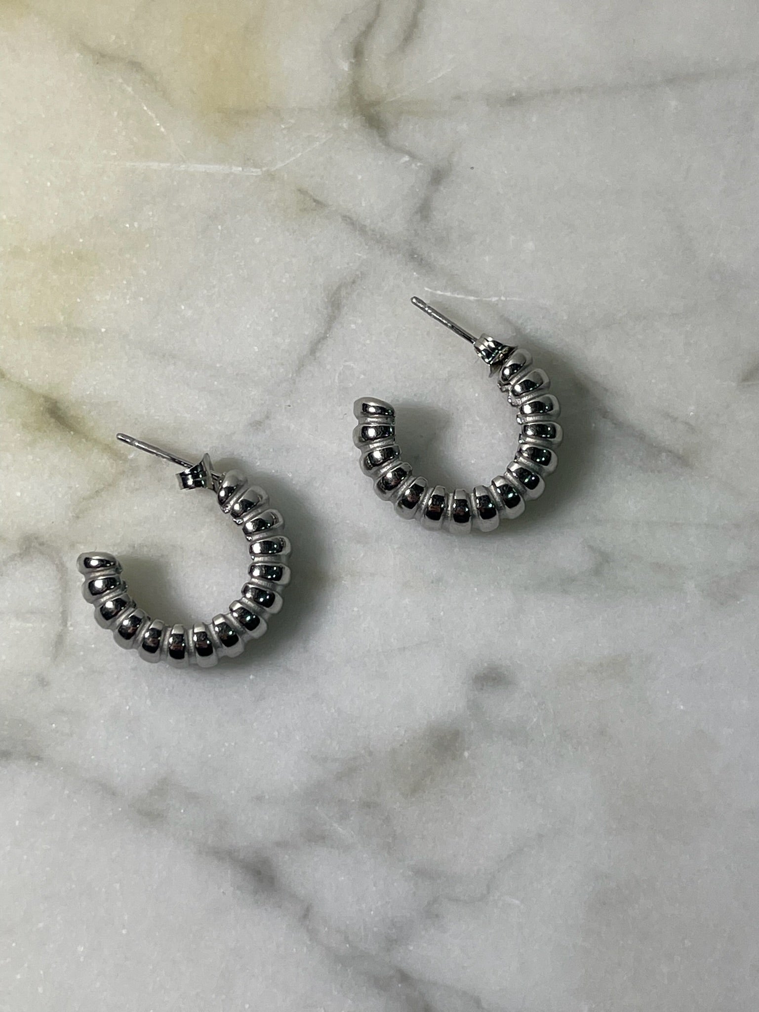 Orecchini semi cerchi argento - Wonderstyle