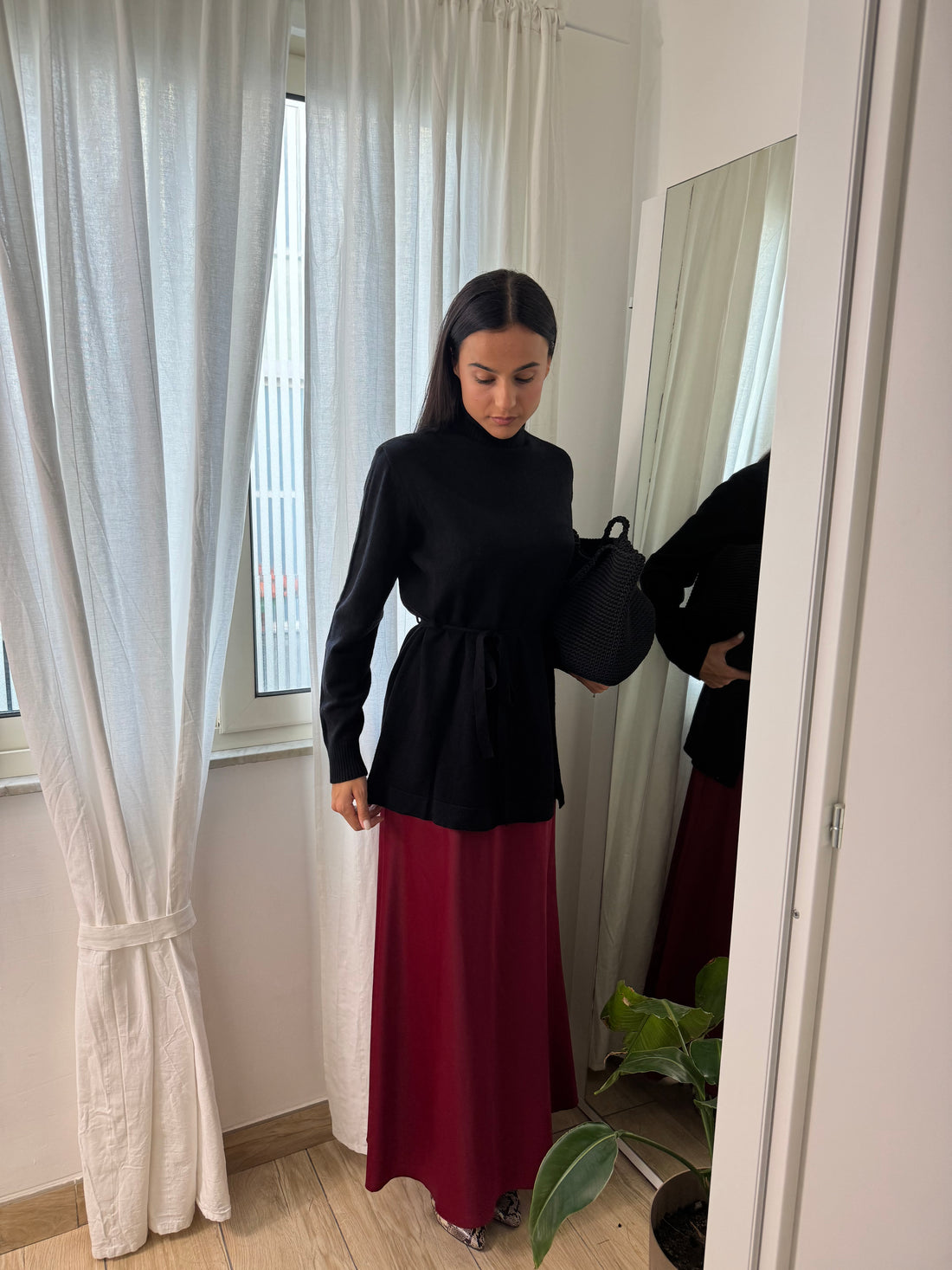 Maglione Flake nero - Wonderstyle