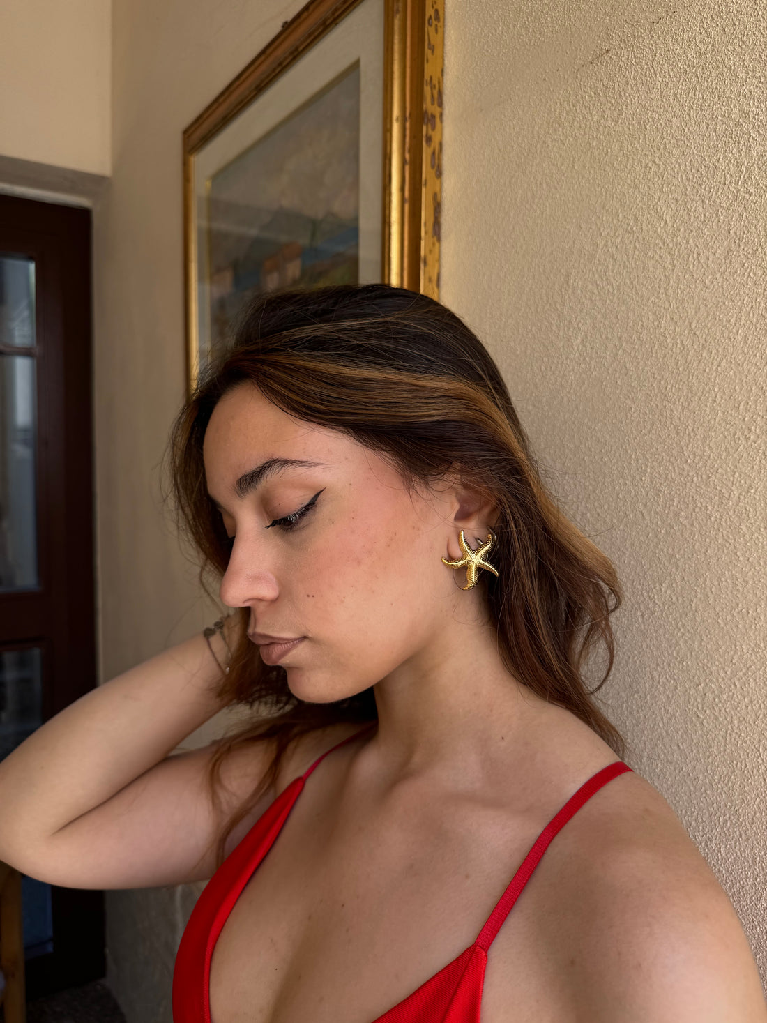 Orecchini stella marina oro - Wonderstyle