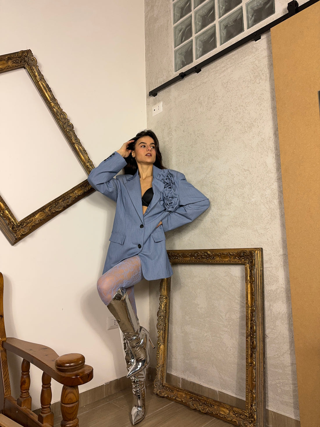 Calze pizzo blu - Wonderstyle