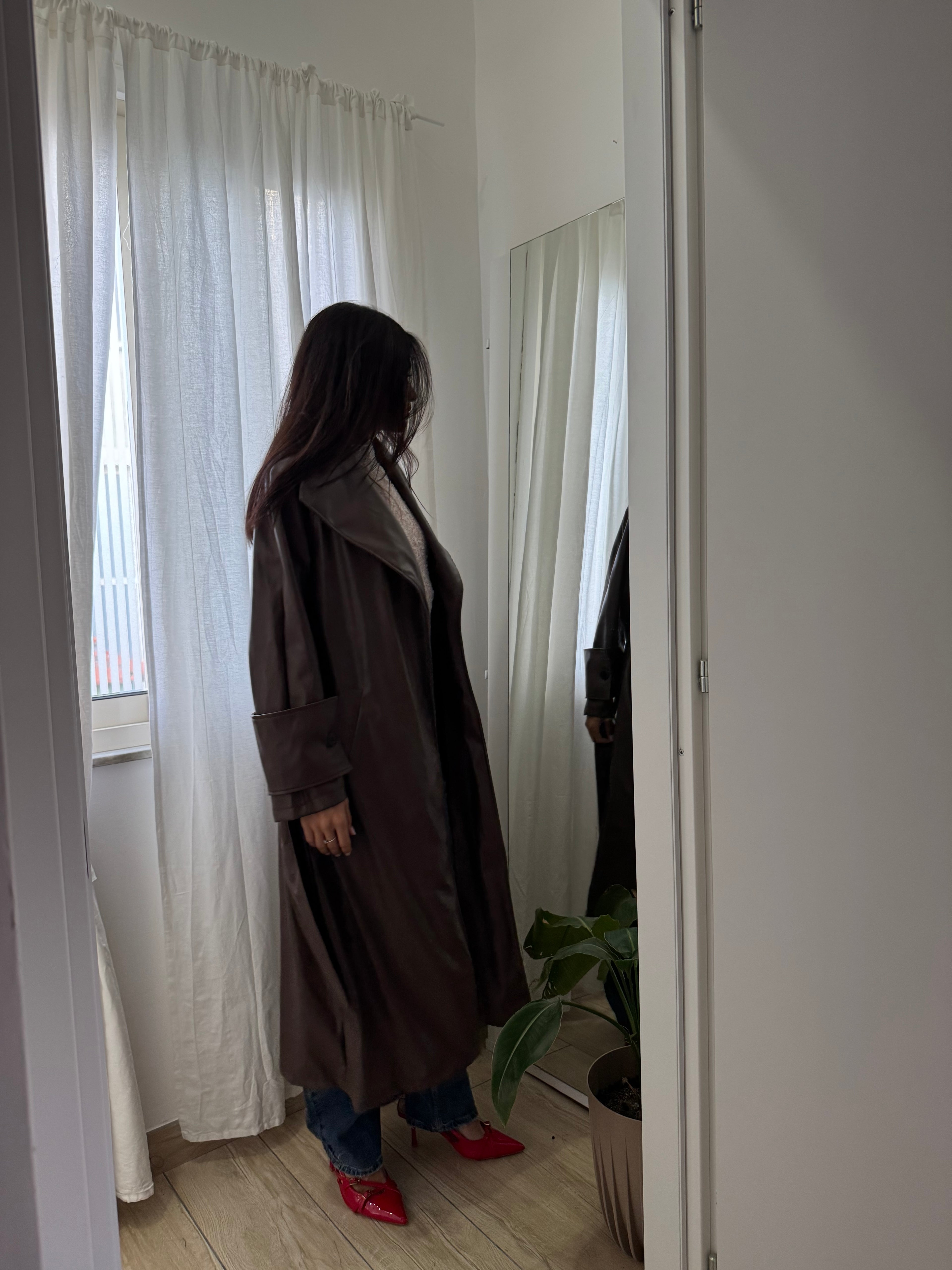 Trench marrone ecopelle - Wonderstyle