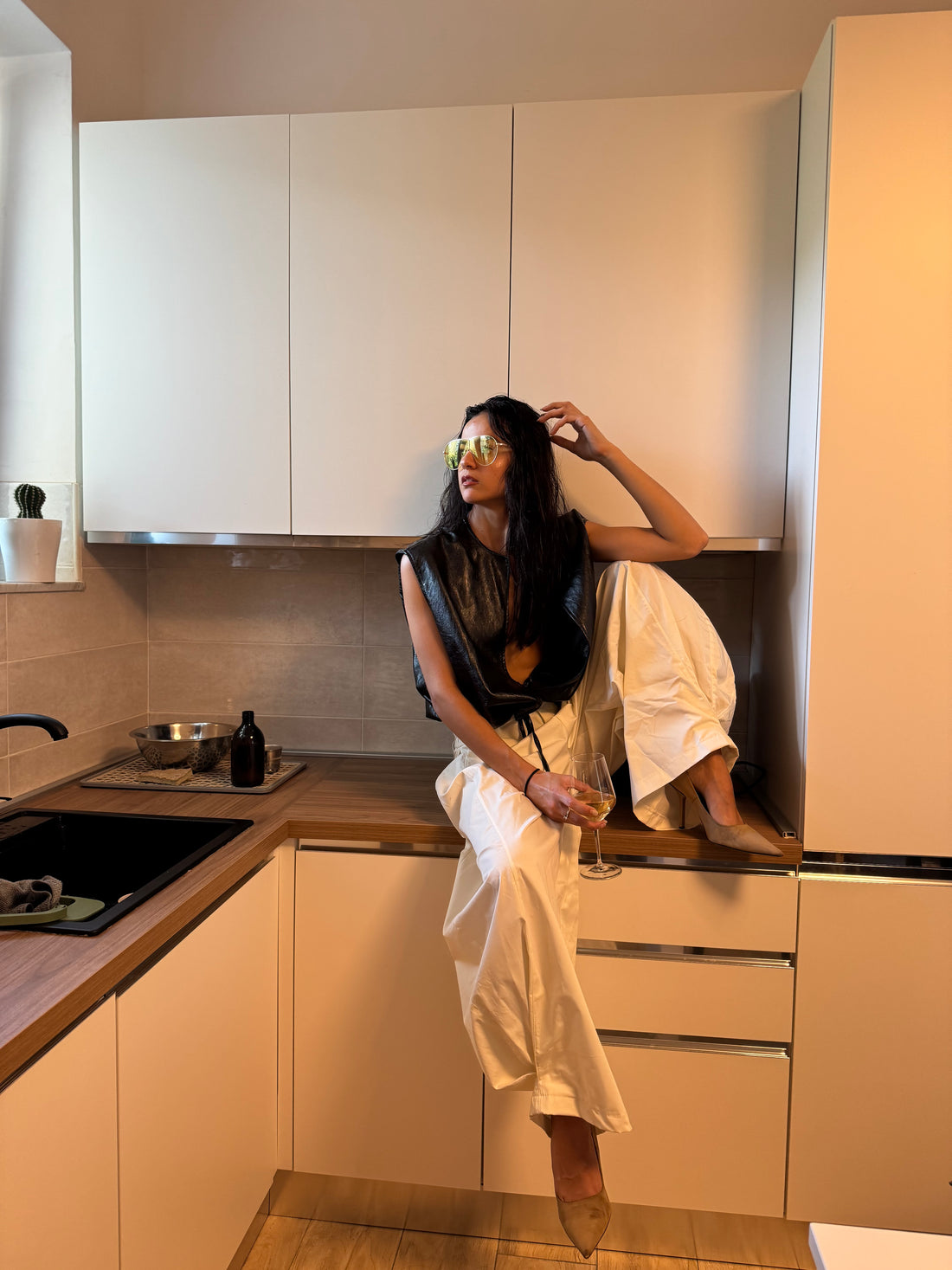 Gilet ecopelle con zip - Wonderstyle