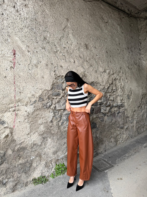 Pantalone balloon ecopelle