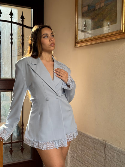 Giacca vestito lace celeste