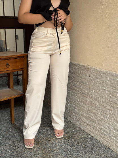 Pantalone cargo beige