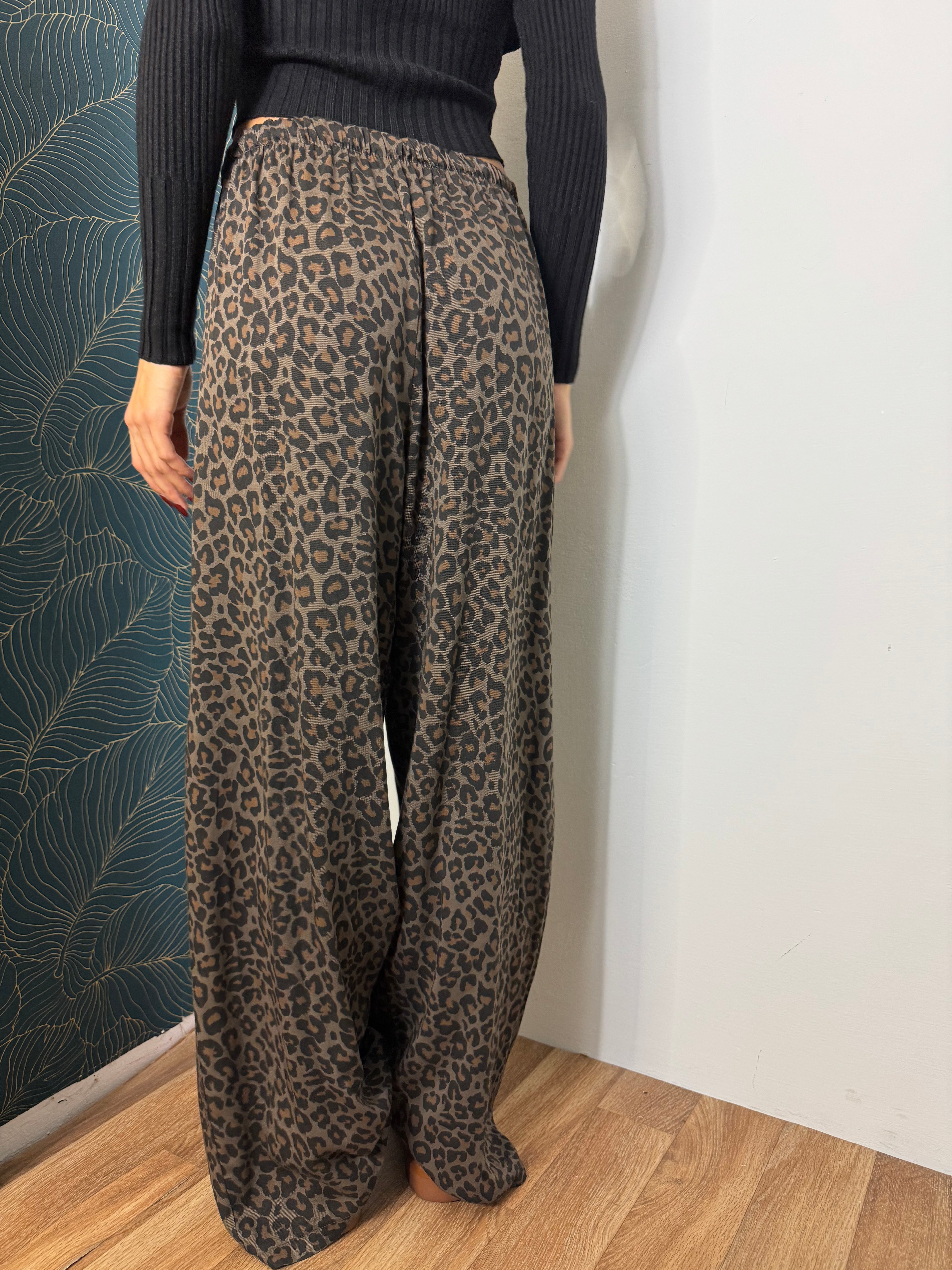 Pantalone laccio leopardato