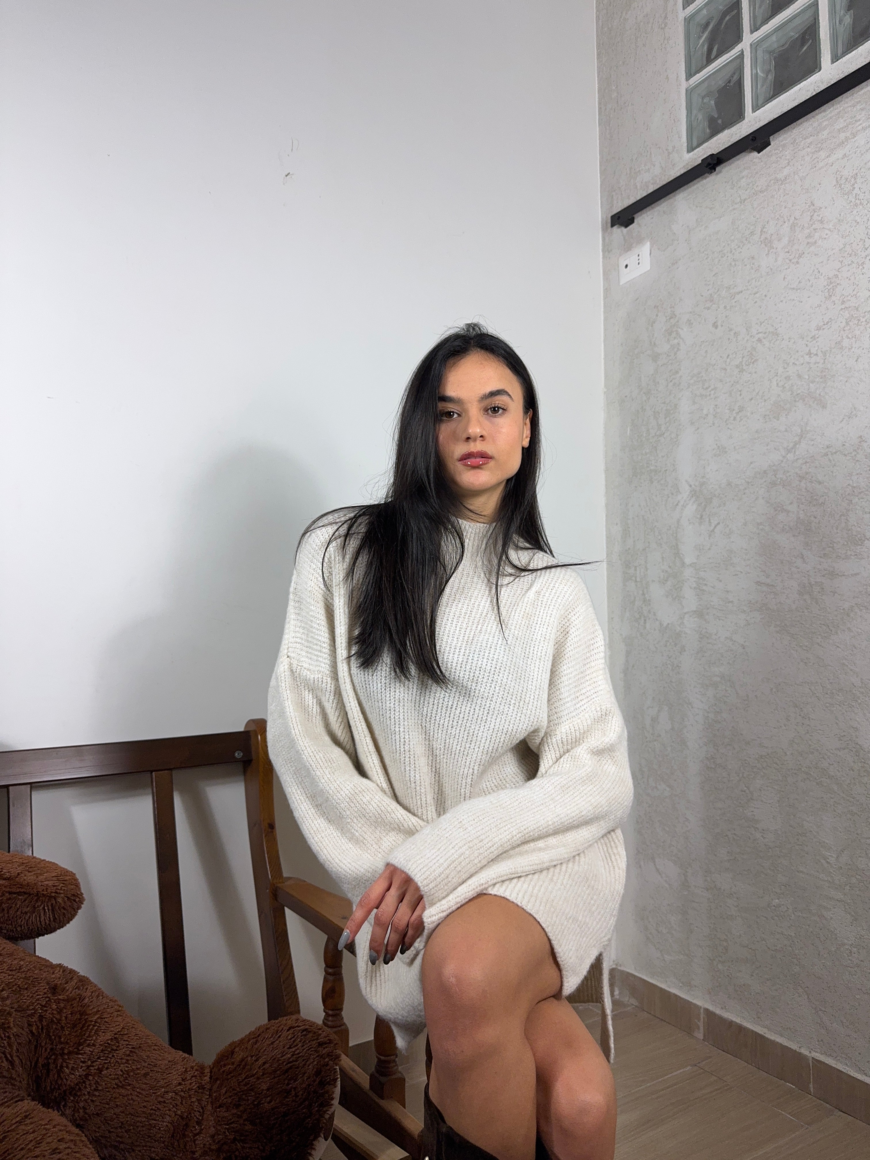 Maglione oversize beige - Wonderstyle